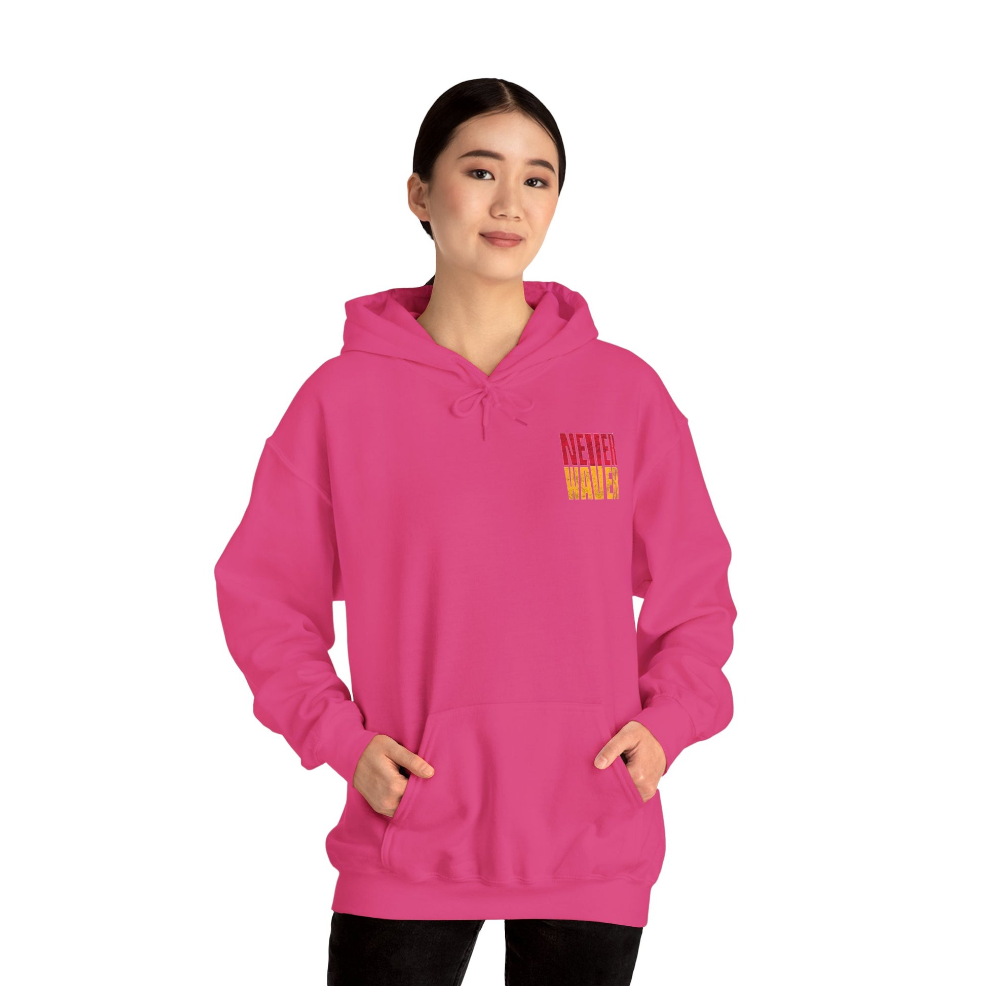 Kansas Fans Never Waver W-Leopard Football Unisex Heavy Blend™ Hooded Sweatshirt - Never Waver