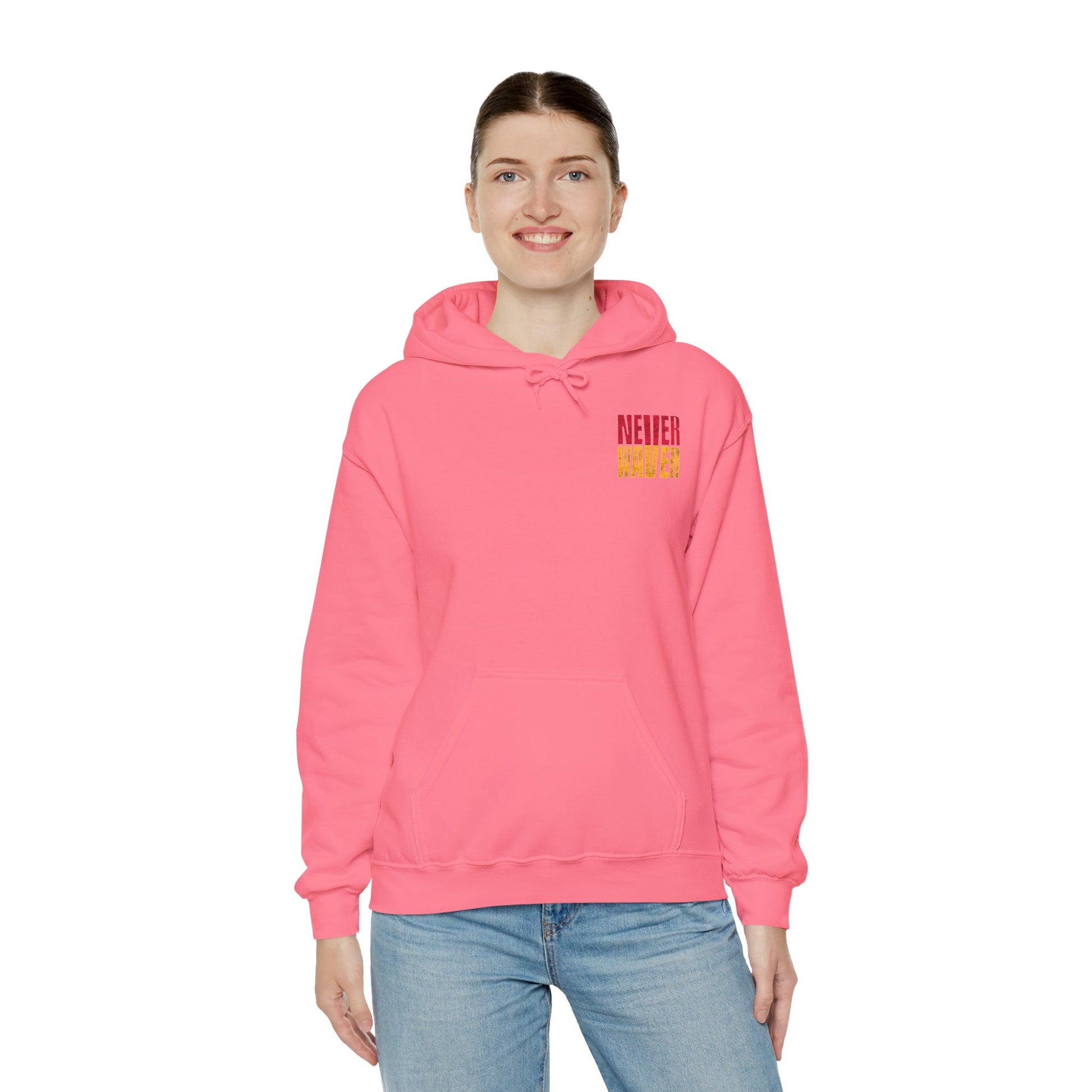 Kansas Fans Never Waver W-Leopard Football Unisex Heavy Blend™ Hooded Sweatshirt - Never Waver
