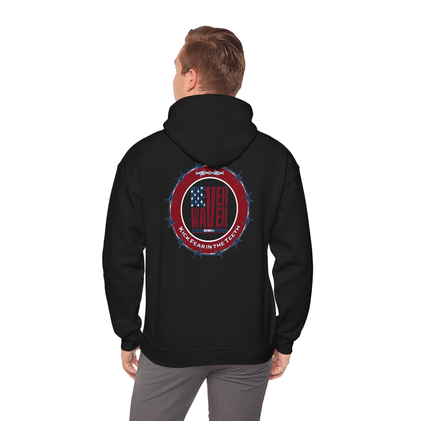 NEVER WAVER KICK FEAR IN THE TEETH Unisex Heavy Blend™ Hooded Sweatshirt - Never Waver