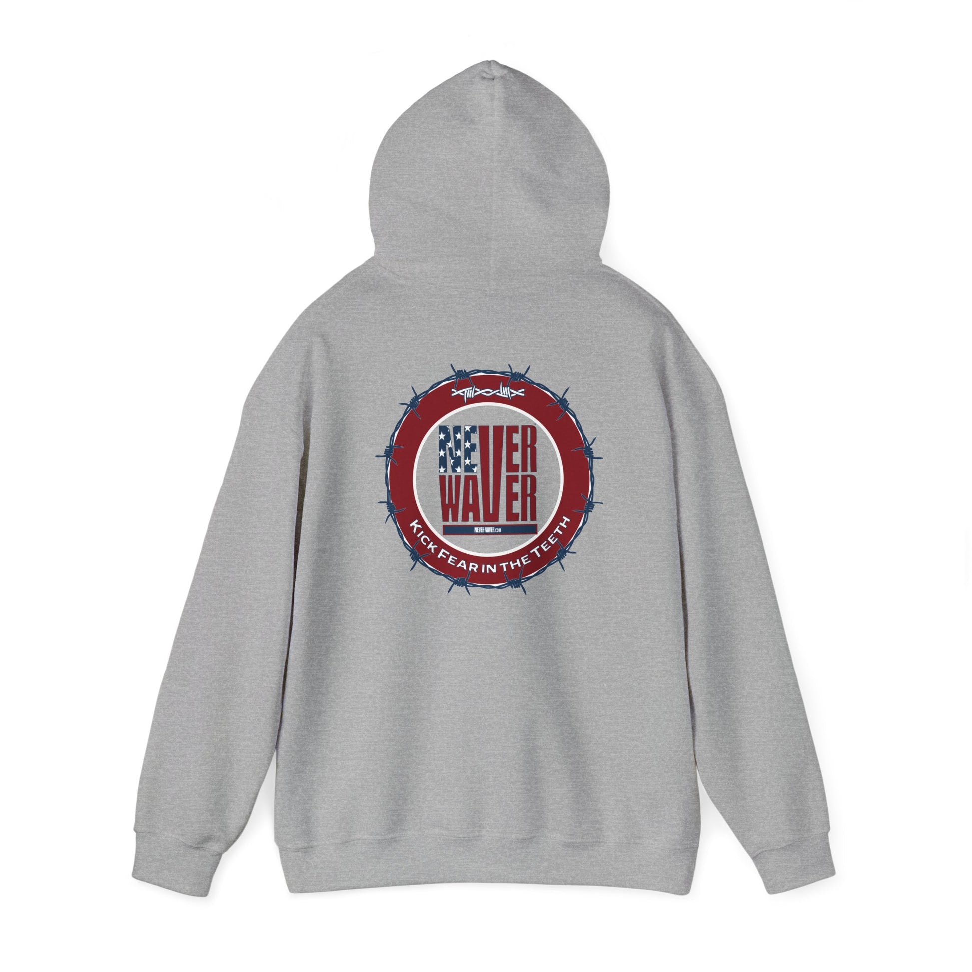 NEVER WAVER KICK FEAR IN THE TEETH Unisex Heavy Blend™ Hooded Sweatshirt - Never Waver