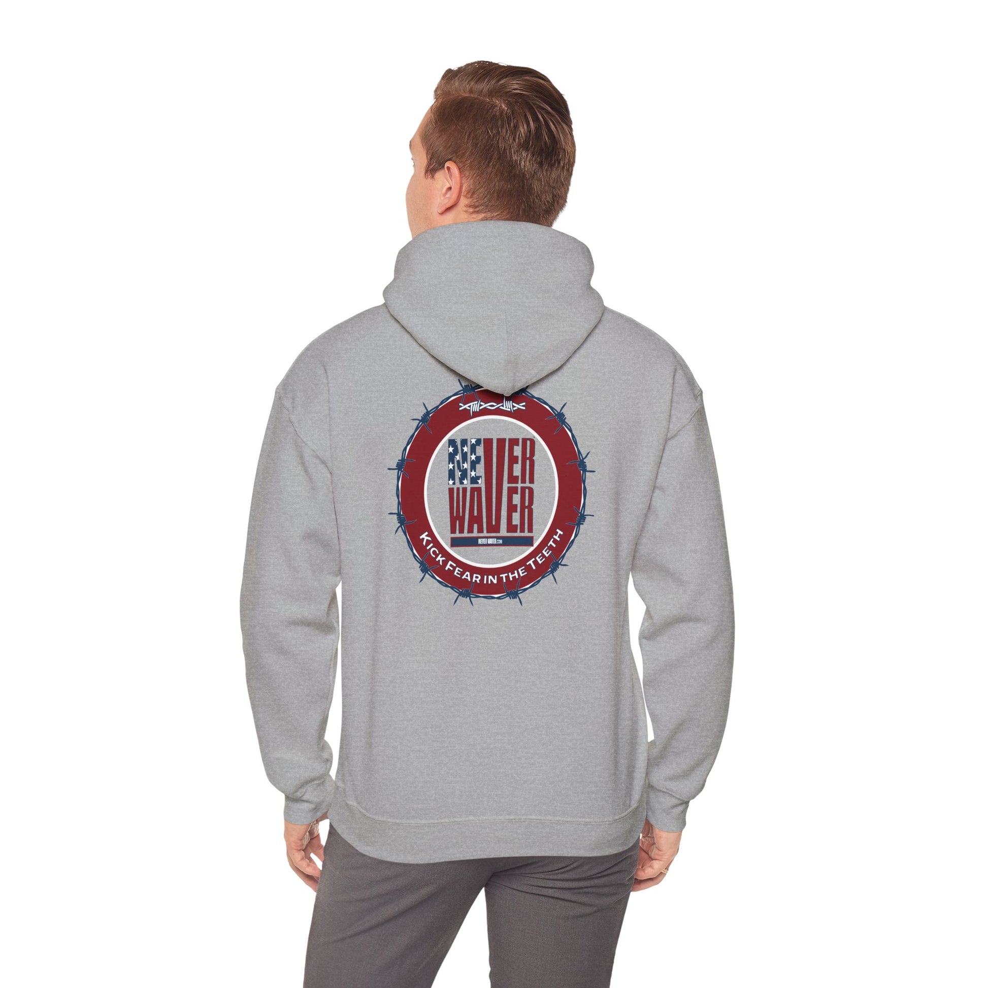 NEVER WAVER KICK FEAR IN THE TEETH Unisex Heavy Blend™ Hooded Sweatshirt - Never Waver