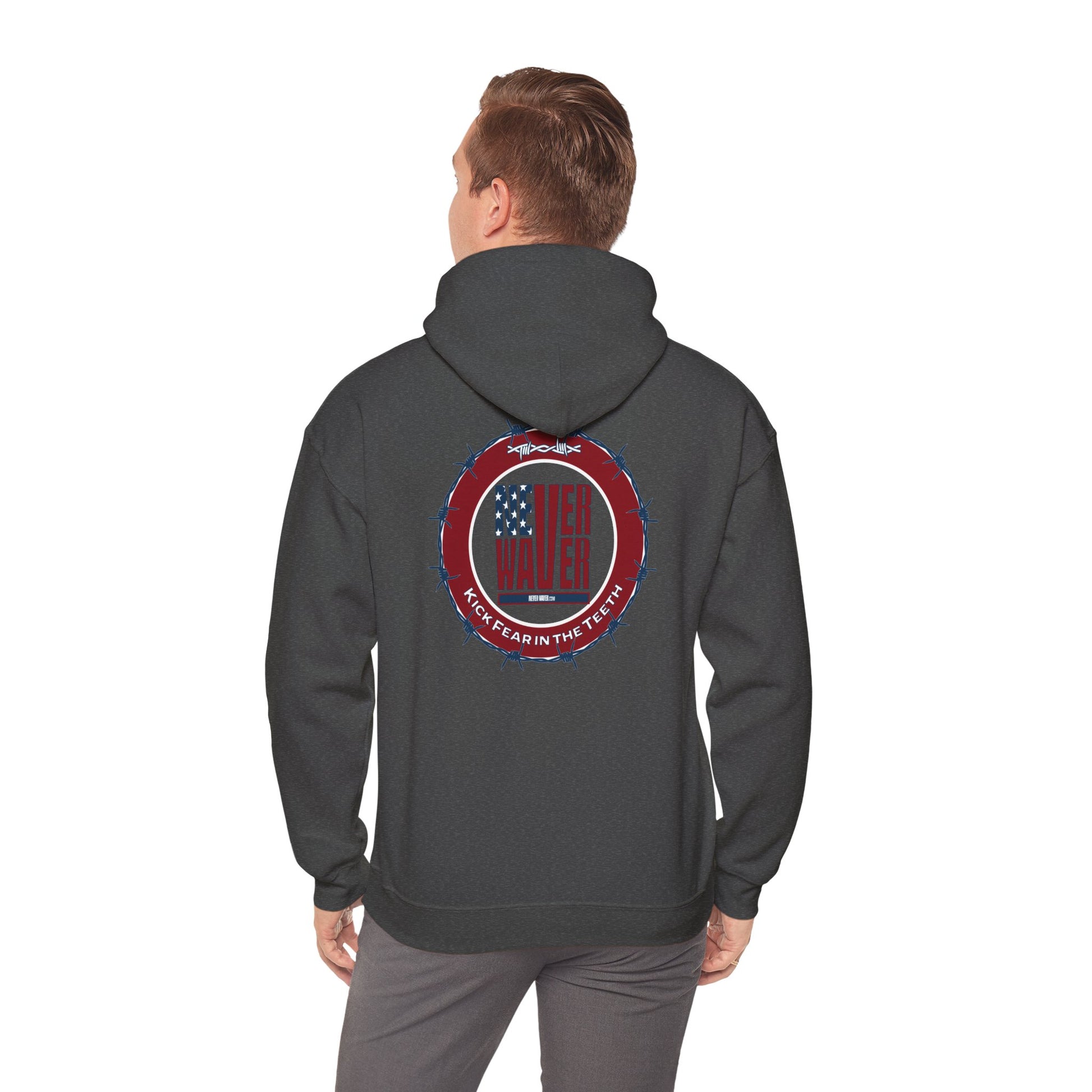NEVER WAVER KICK FEAR IN THE TEETH Unisex Heavy Blend™ Hooded Sweatshirt - Never Waver