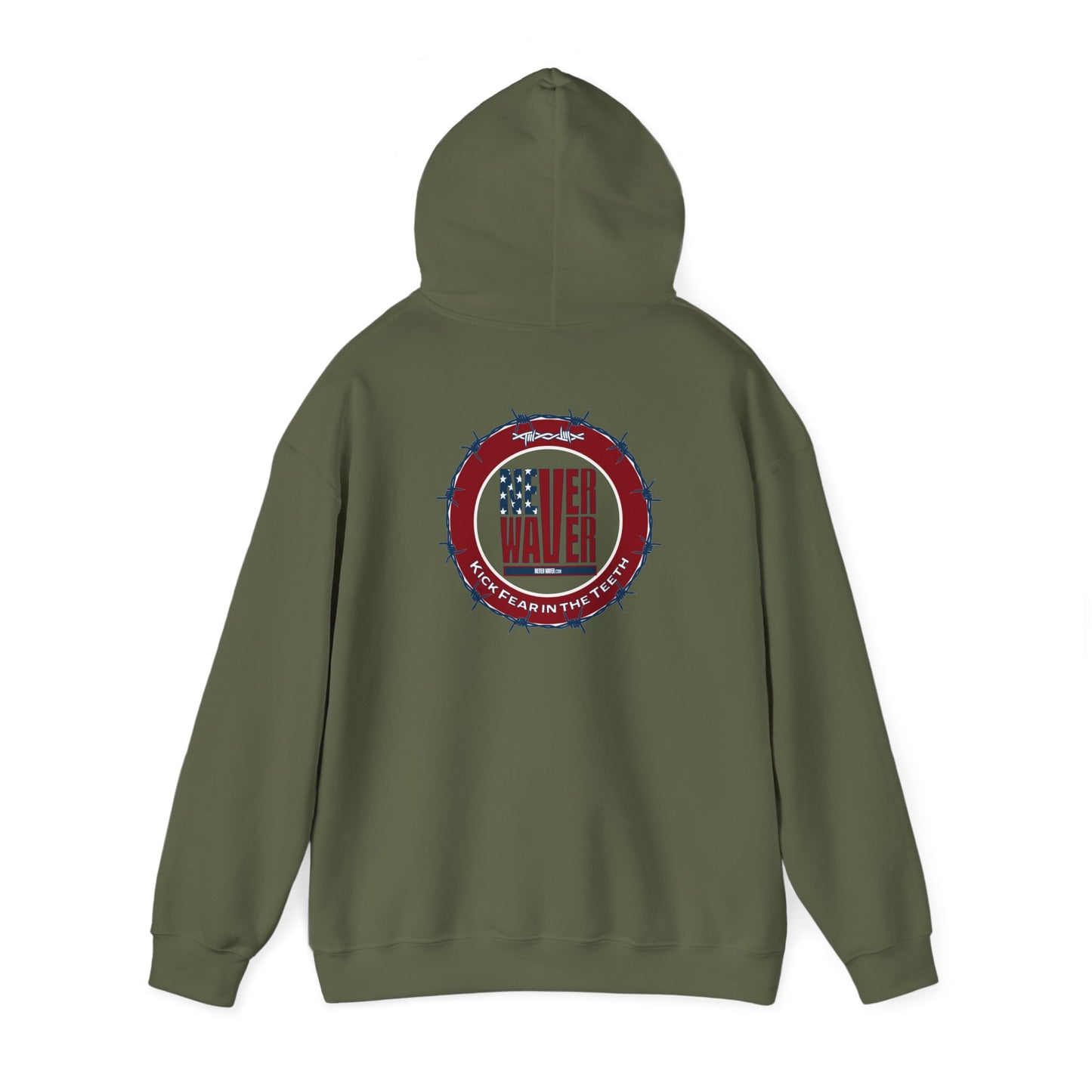 NEVER WAVER KICK FEAR IN THE TEETH Unisex Heavy Blend™ Hooded Sweatshirt - Never Waver