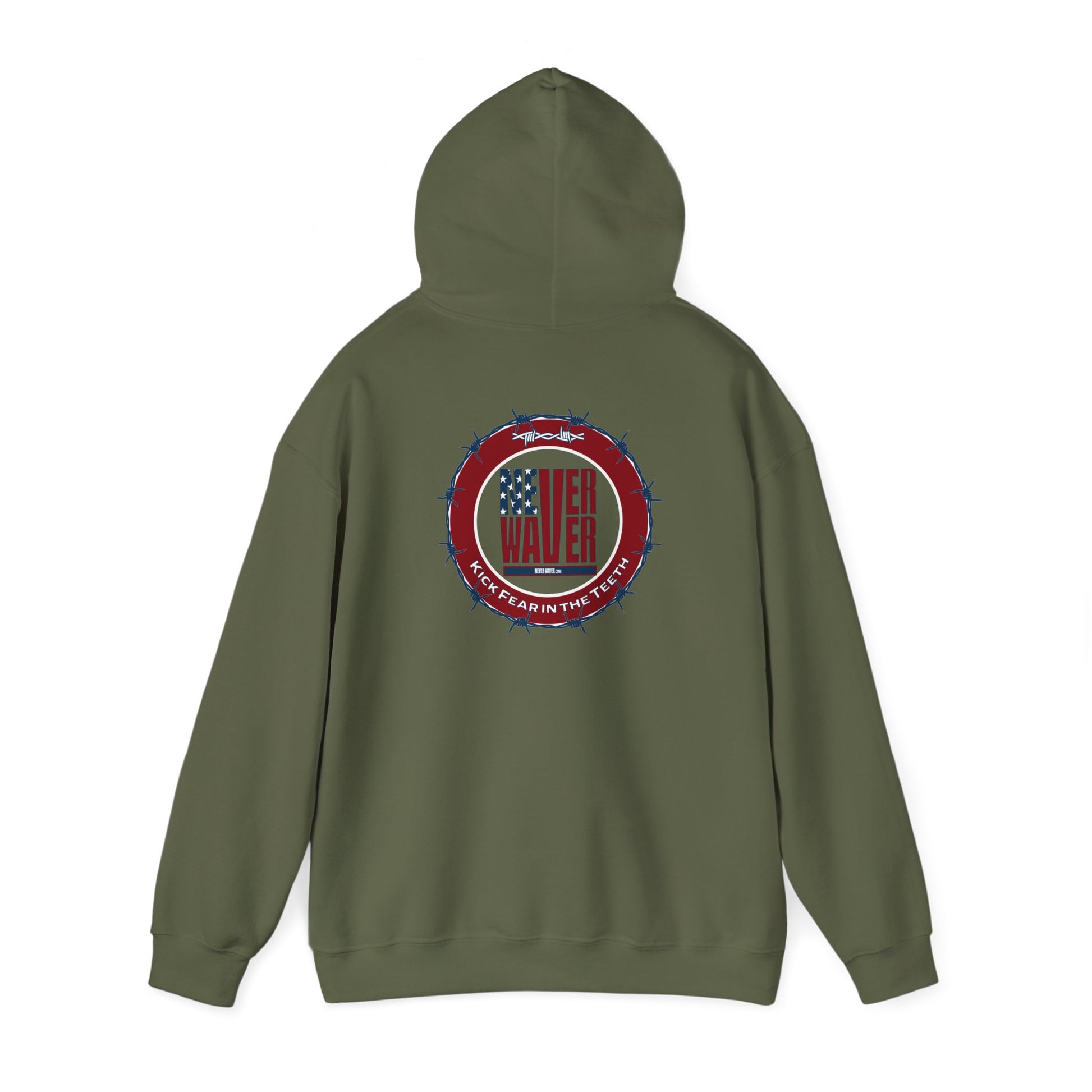 NEVER WAVER KICK FEAR IN THE TEETH Unisex Heavy Blend™ Hooded Sweatshirt - Never Waver