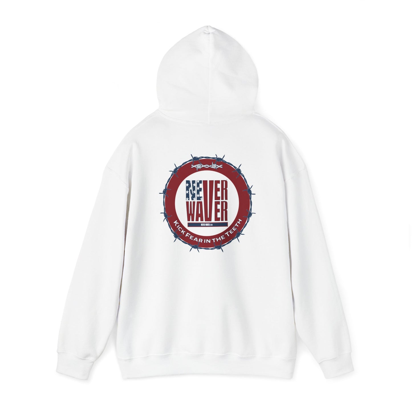 NEVER WAVER KICK FEAR IN THE TEETH Unisex Heavy Blend™ Hooded Sweatshirt - Never Waver