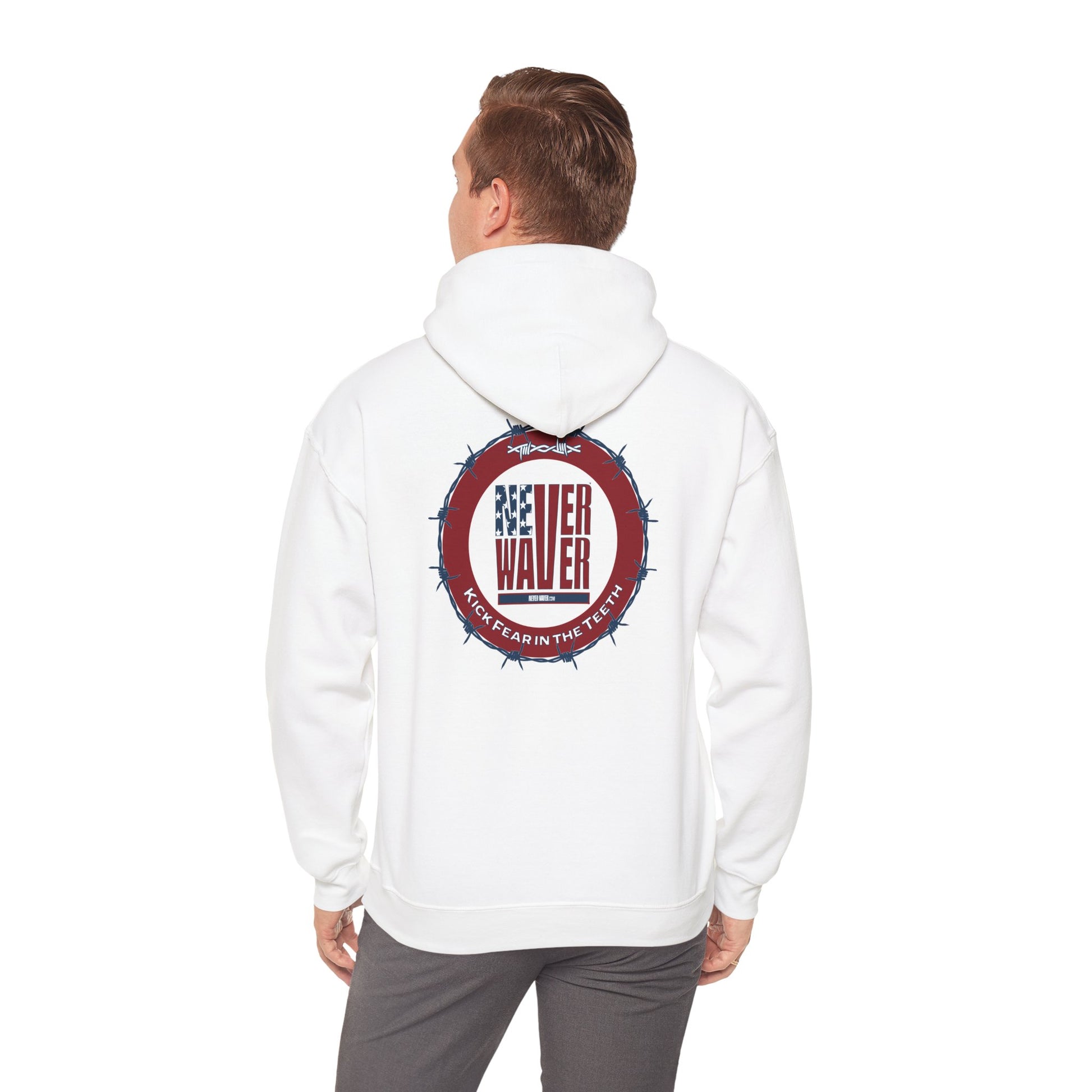 NEVER WAVER KICK FEAR IN THE TEETH Unisex Heavy Blend™ Hooded Sweatshirt - Never Waver