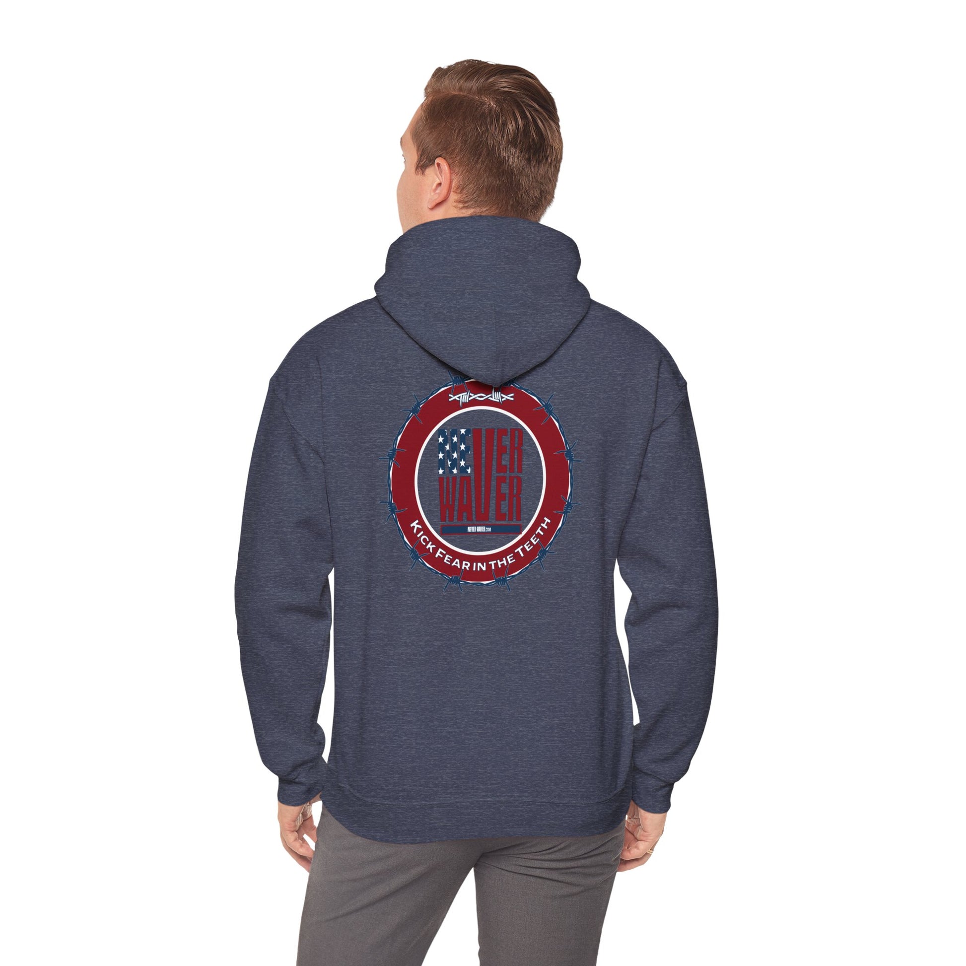 NEVER WAVER KICK FEAR IN THE TEETH Unisex Heavy Blend™ Hooded Sweatshirt - Never Waver