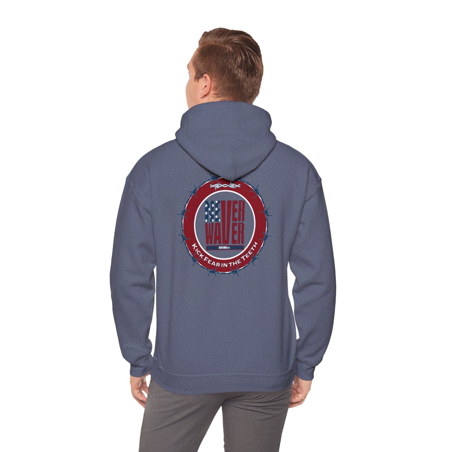 NEVER WAVER KICK FEAR IN THE TEETH Unisex Heavy Blend™ Hooded Sweatshirt - Never Waver