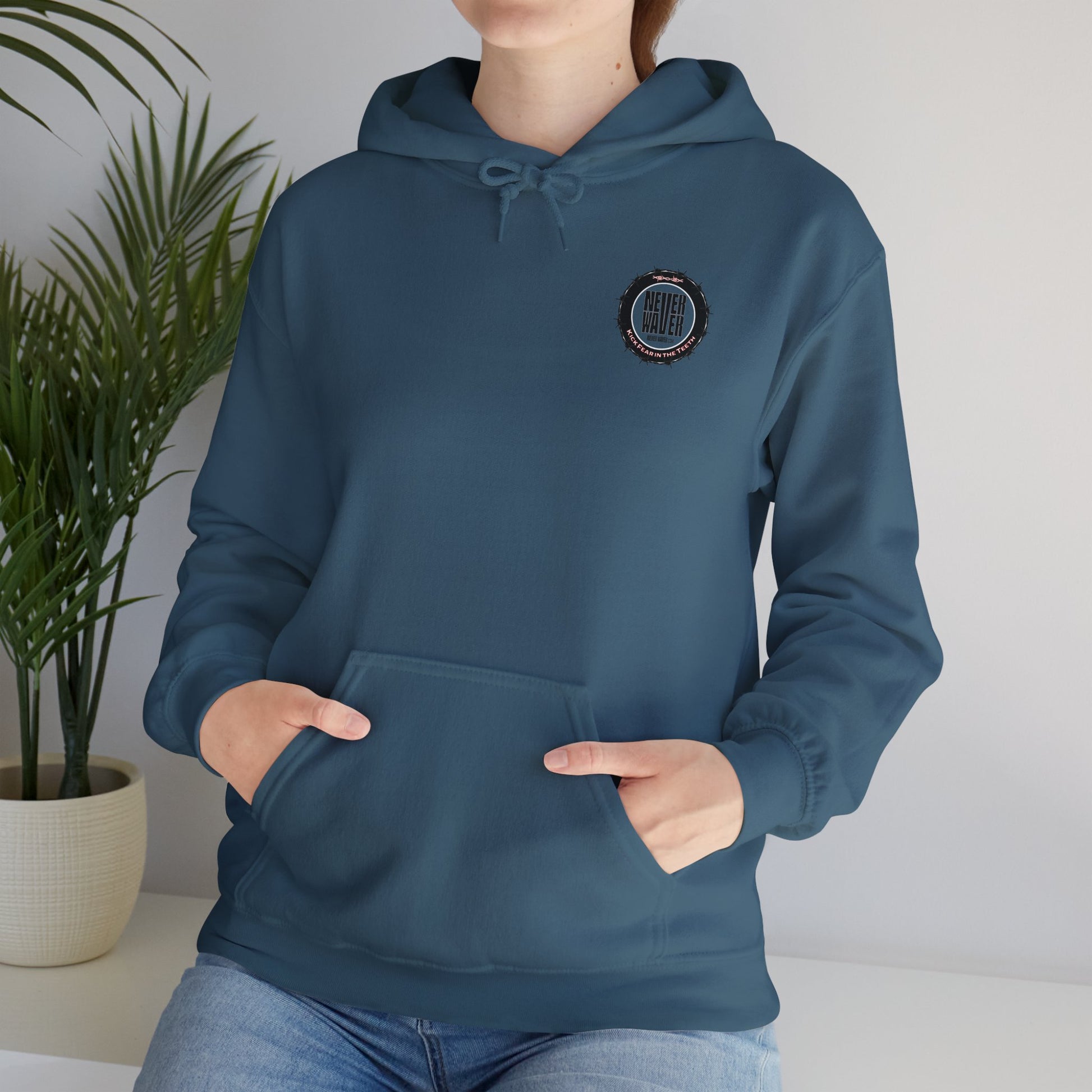 NEVER WAVER KICK FEAR IN THE TEETH Unisex Heavy Blend™ Hooded Sweatshirt - Never Waver