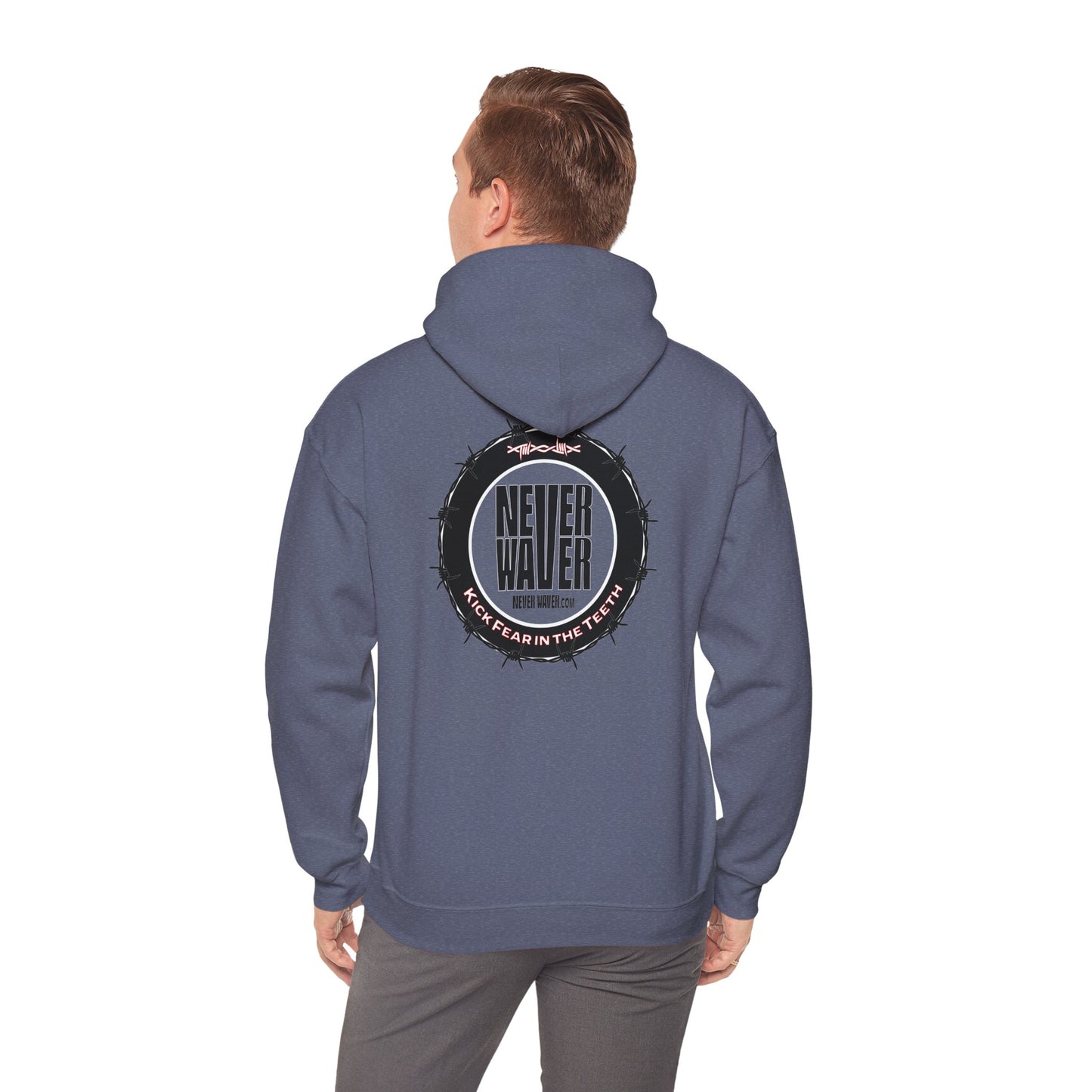 NEVER WAVER KICK FEAR IN THE TEETH Unisex Heavy Blend™ Hooded Sweatshirt - Never Waver