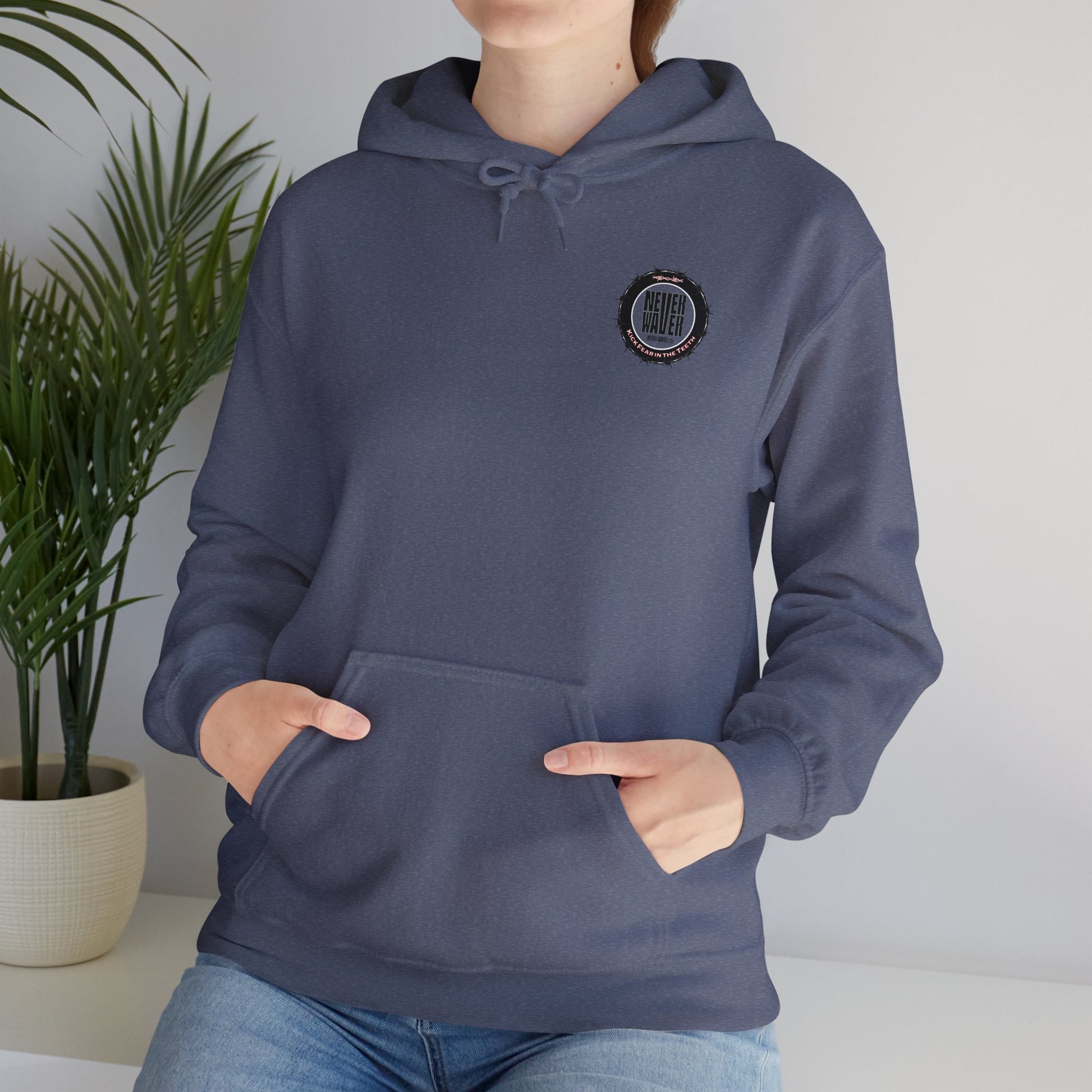 NEVER WAVER KICK FEAR IN THE TEETH Unisex Heavy Blend™ Hooded Sweatshirt - Never Waver