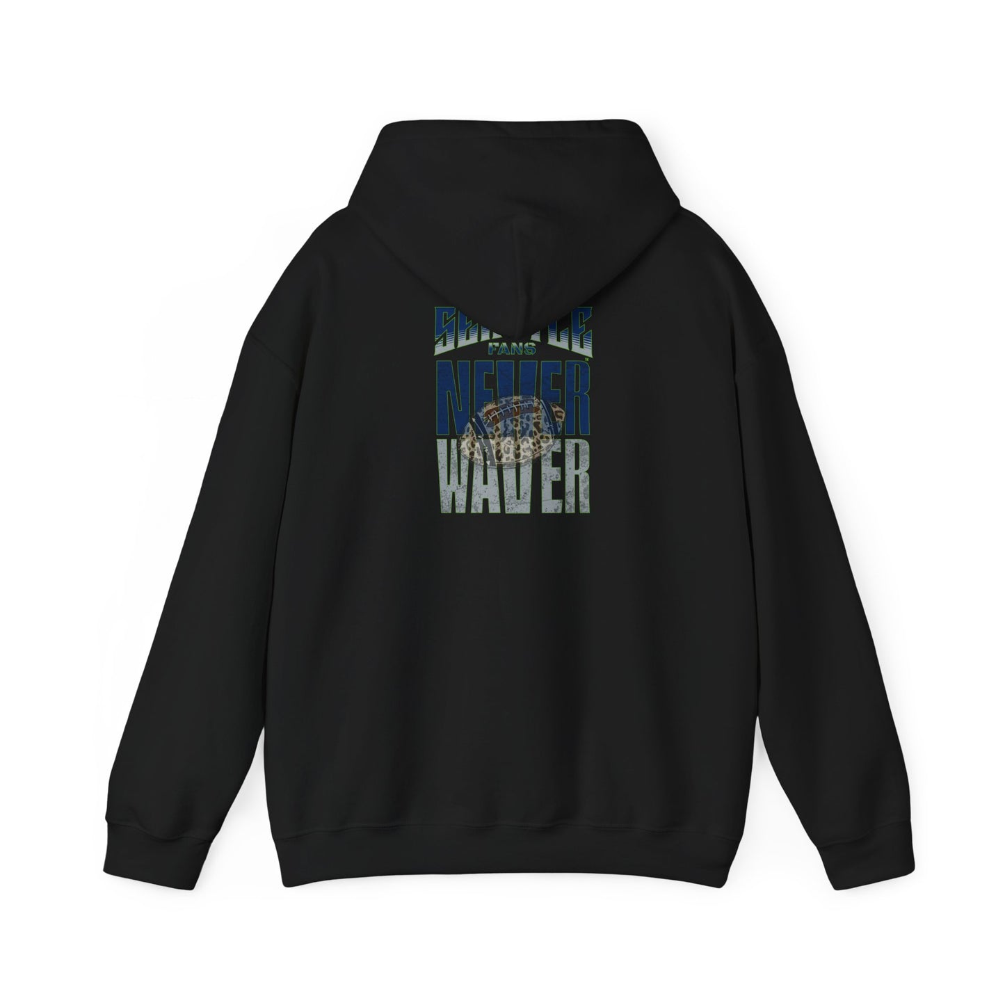 Seattle Fans Never Waver W-Leopard Football Unisex Heavy Blend™ Hooded Sweatshirt - Never Waver