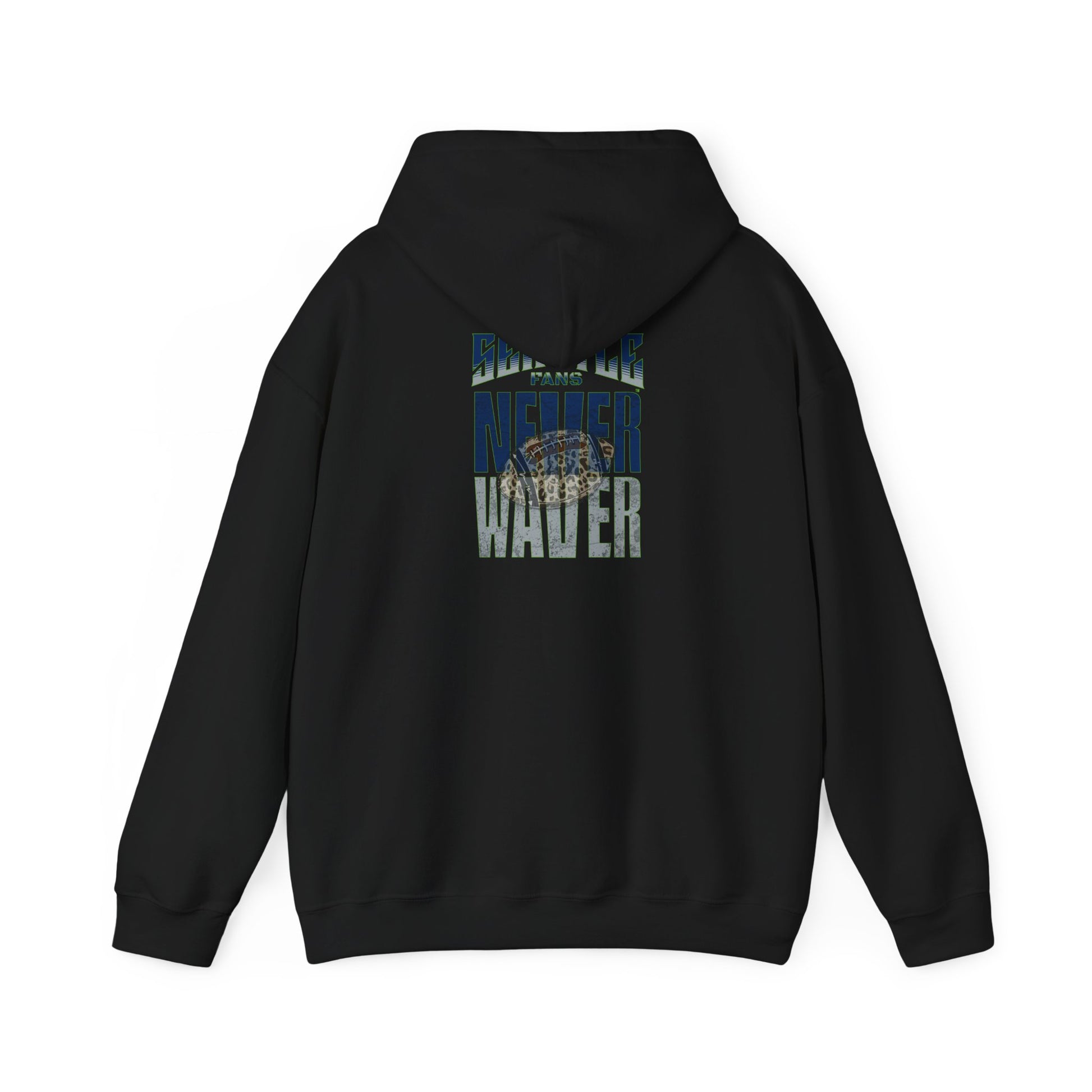 Seattle Fans Never Waver W-Leopard Football Unisex Heavy Blend™ Hooded Sweatshirt - Never Waver