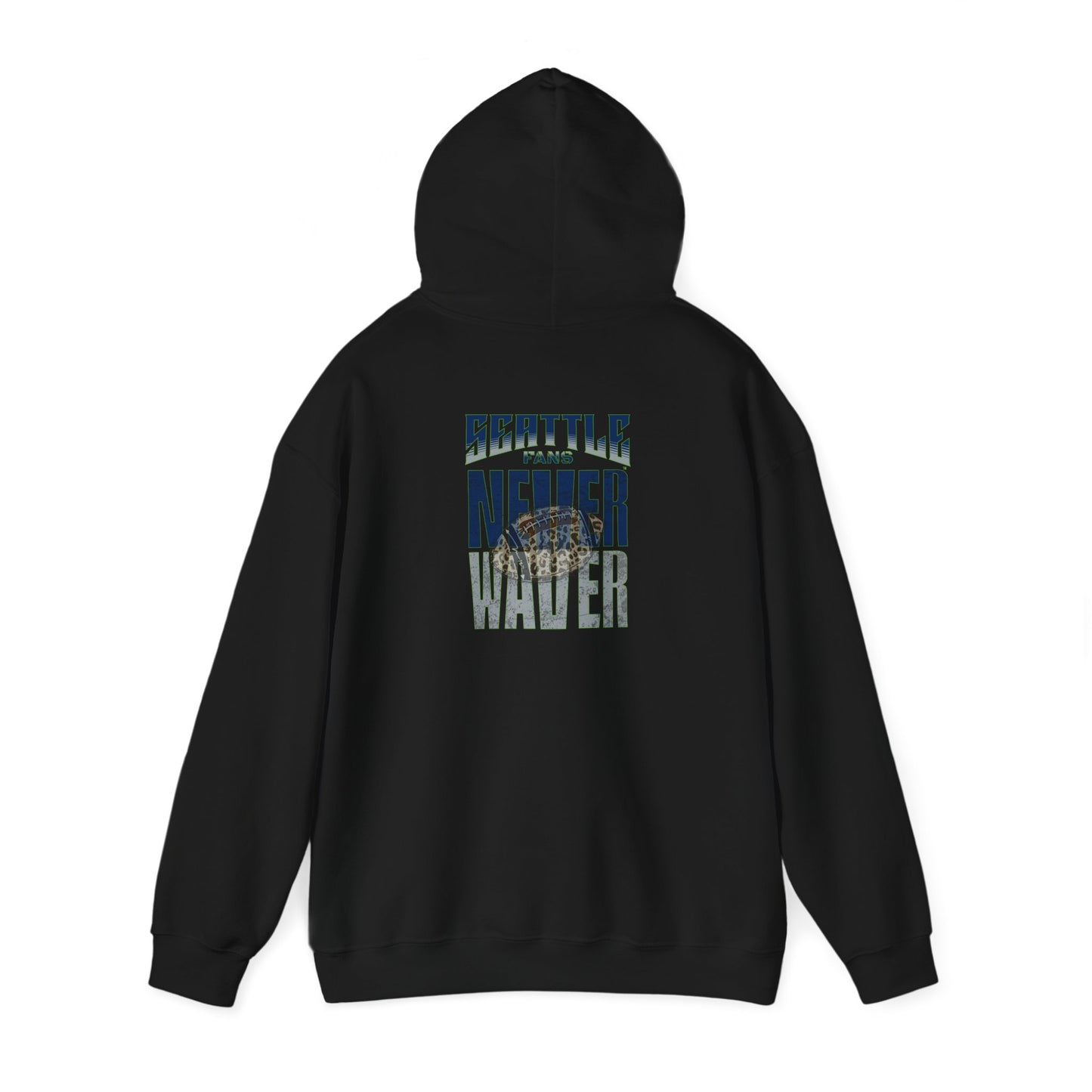 Seattle Fans Never Waver W-Leopard Football Unisex Heavy Blend™ Hooded Sweatshirt - Never Waver