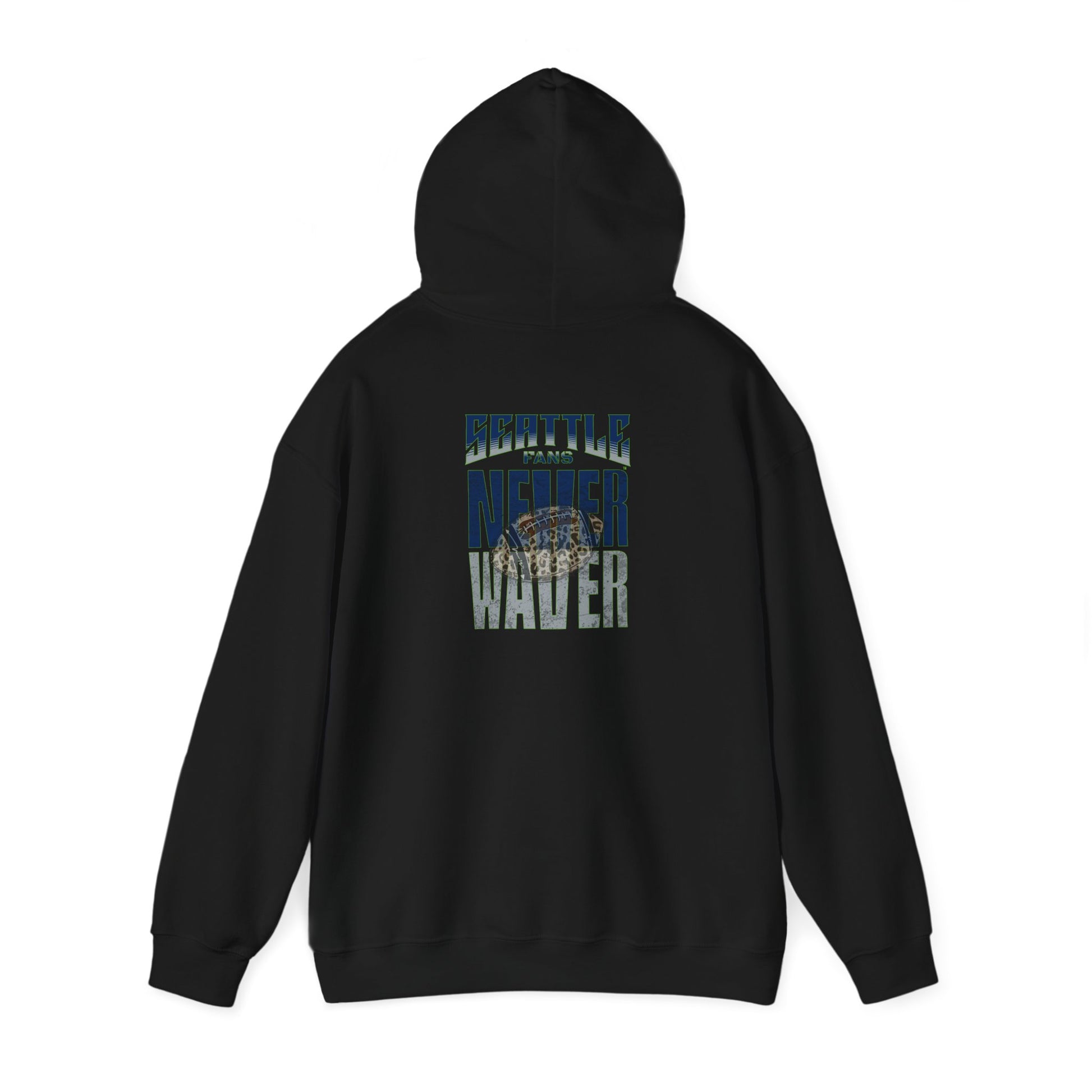 Seattle Fans Never Waver W-Leopard Football Unisex Heavy Blend™ Hooded Sweatshirt - Never Waver