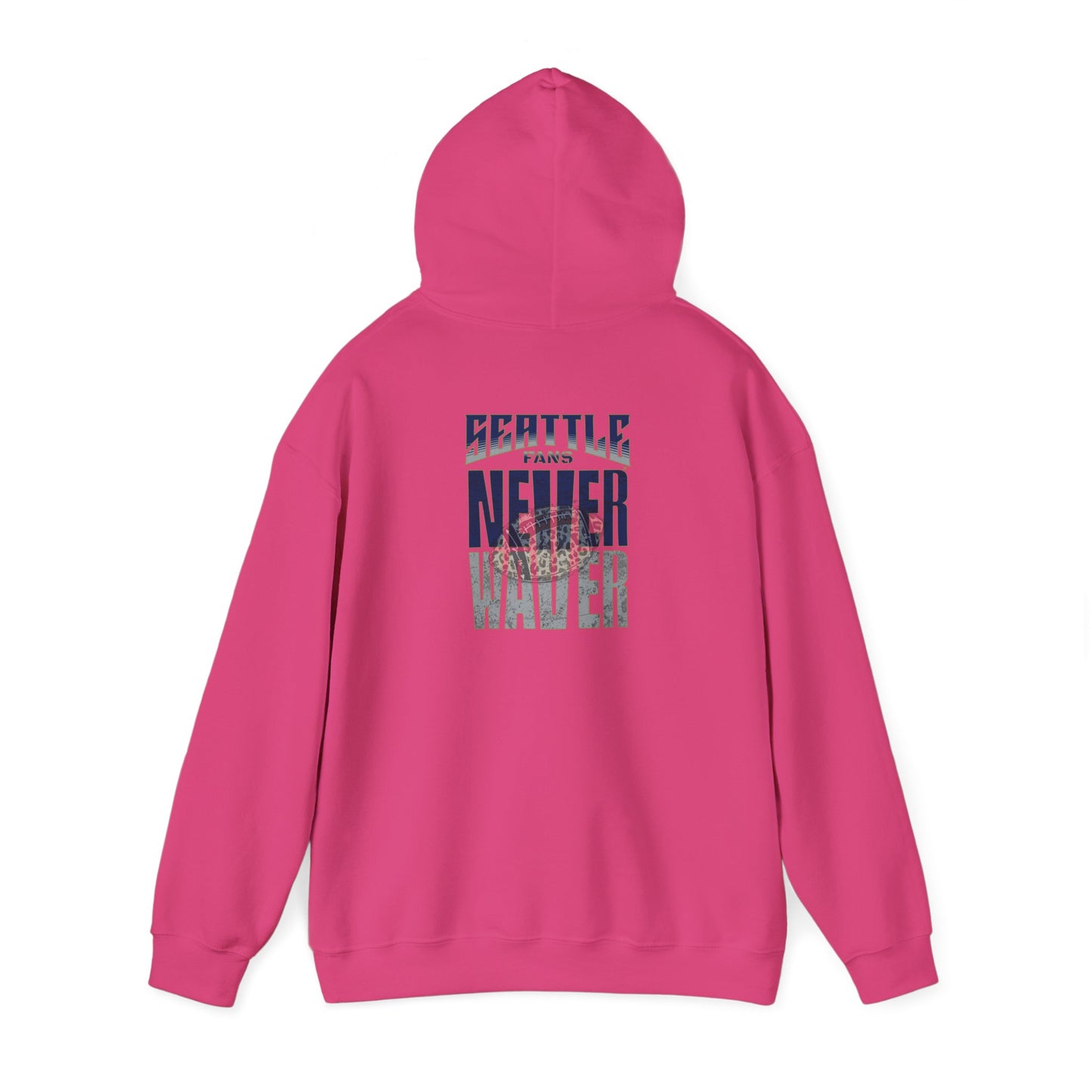 Seattle Fans Never Waver W-Leopard Football Unisex Heavy Blend™ Hooded Sweatshirt - Never Waver