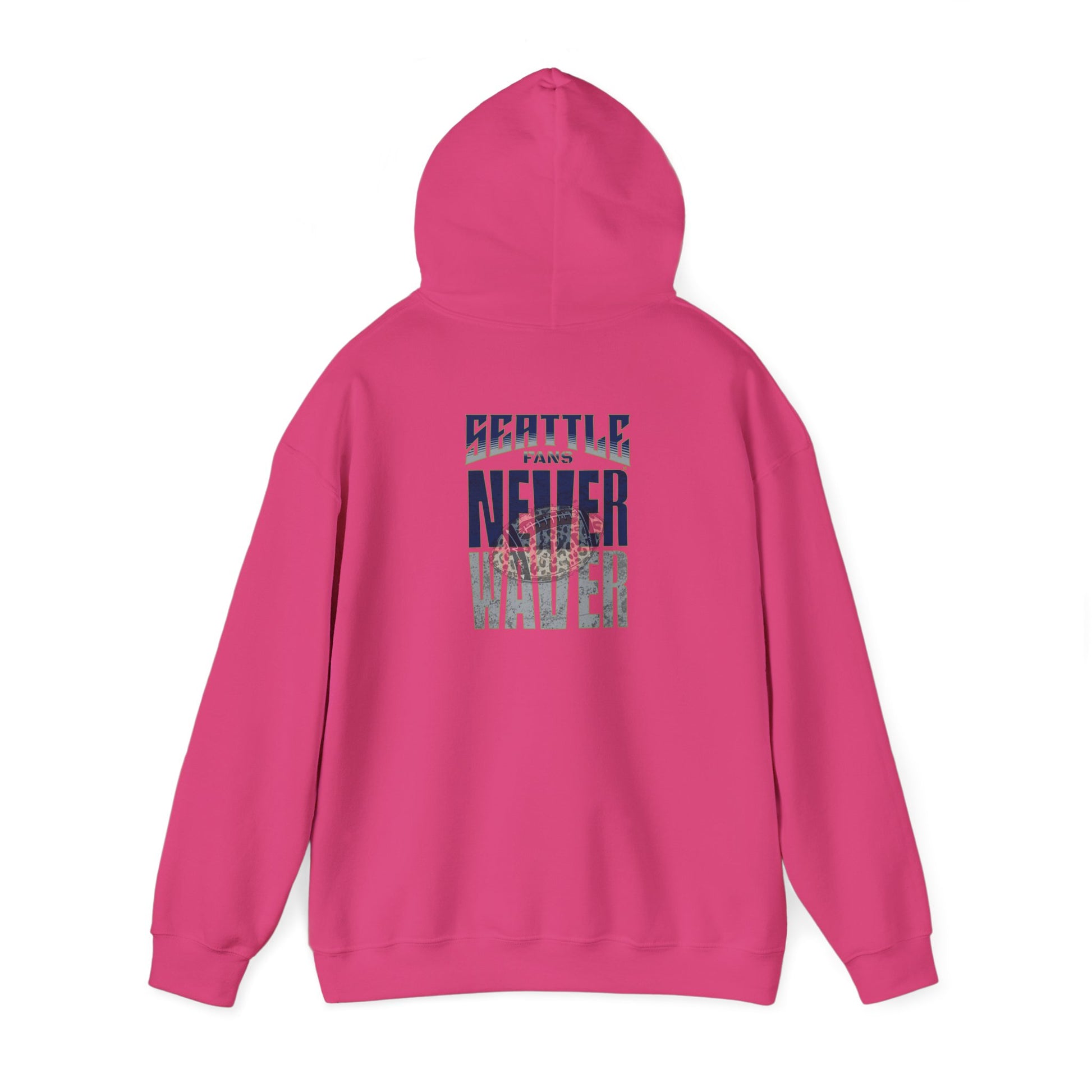 Seattle Fans Never Waver W-Leopard Football Unisex Heavy Blend™ Hooded Sweatshirt - Never Waver