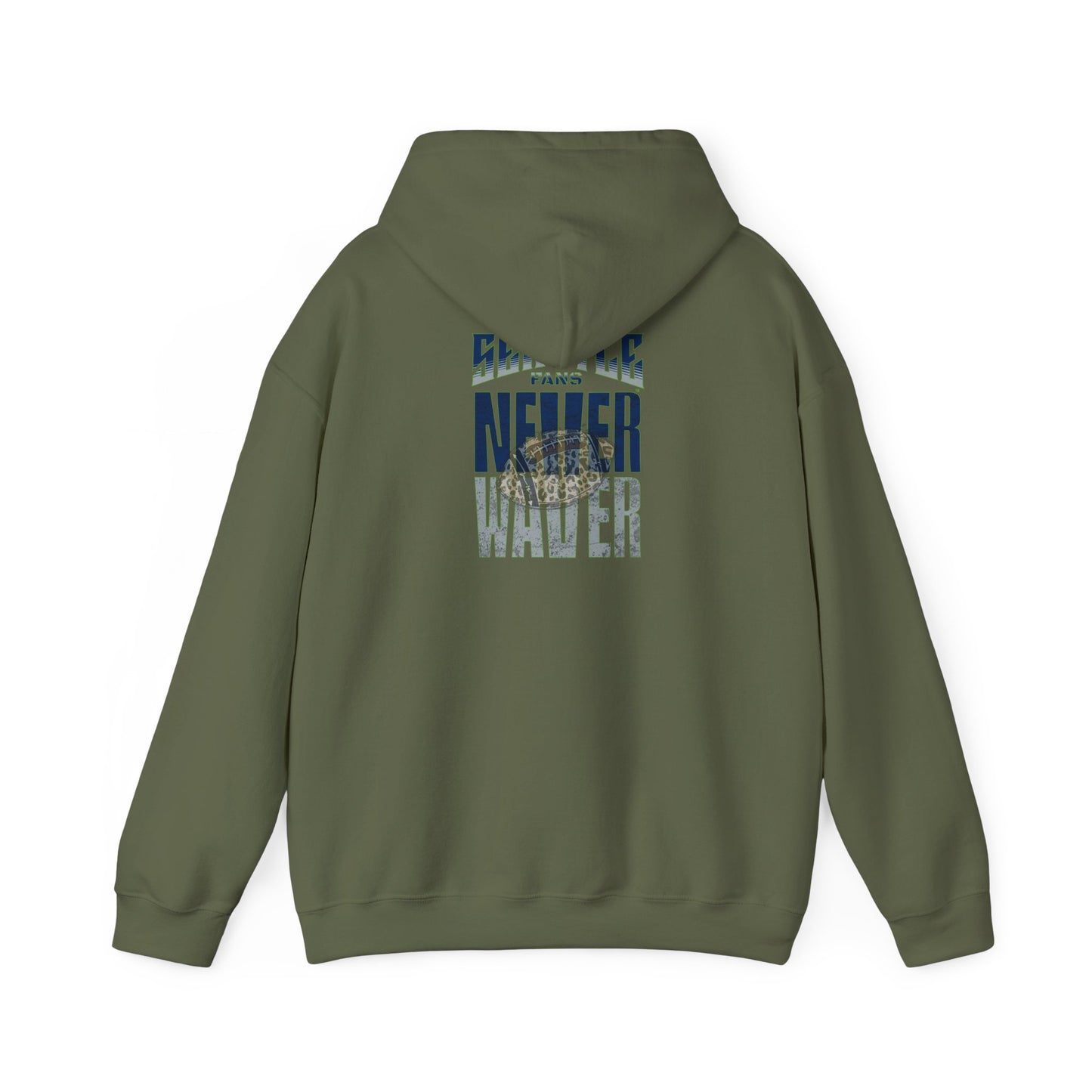 Seattle Fans Never Waver W-Leopard Football Unisex Heavy Blend™ Hooded Sweatshirt - Never Waver