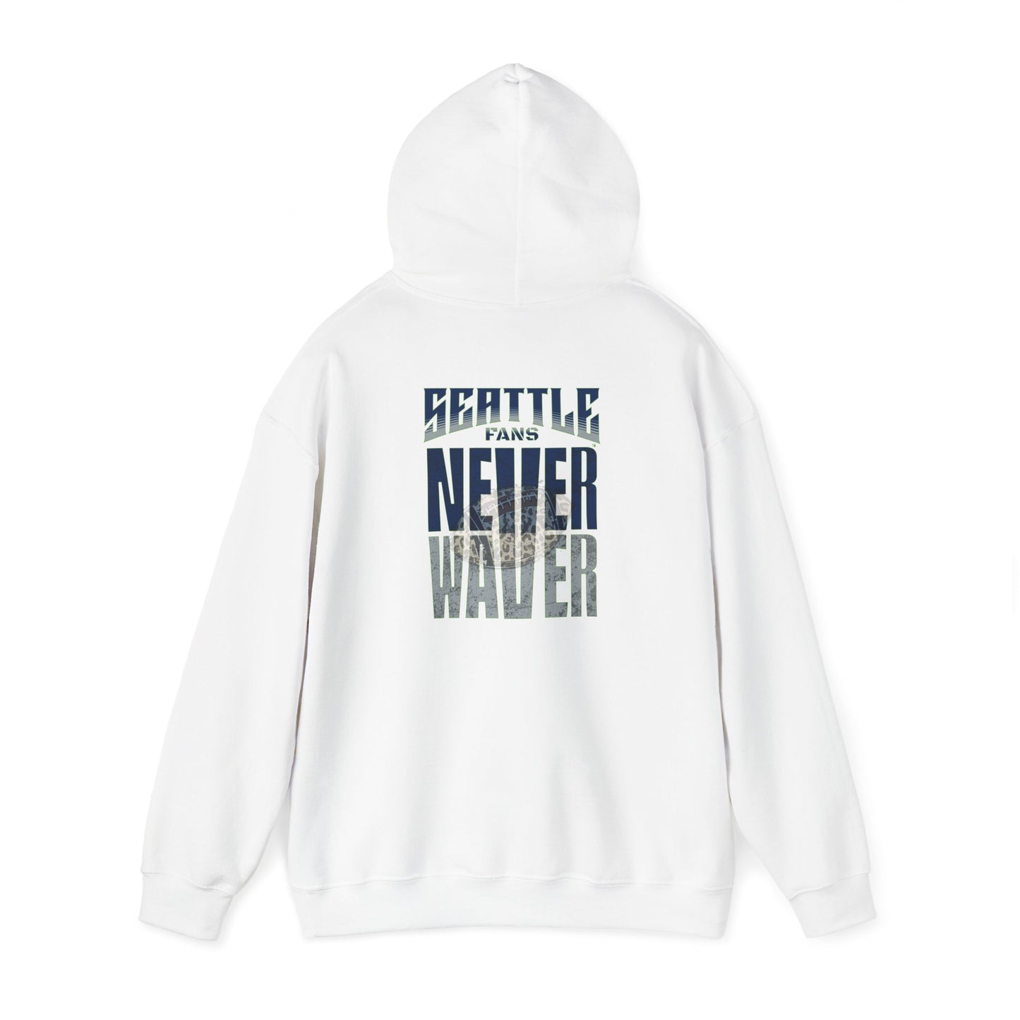 Seattle Fans Never Waver W-Leopard Football Unisex Heavy Blend™ Hooded Sweatshirt - Never Waver