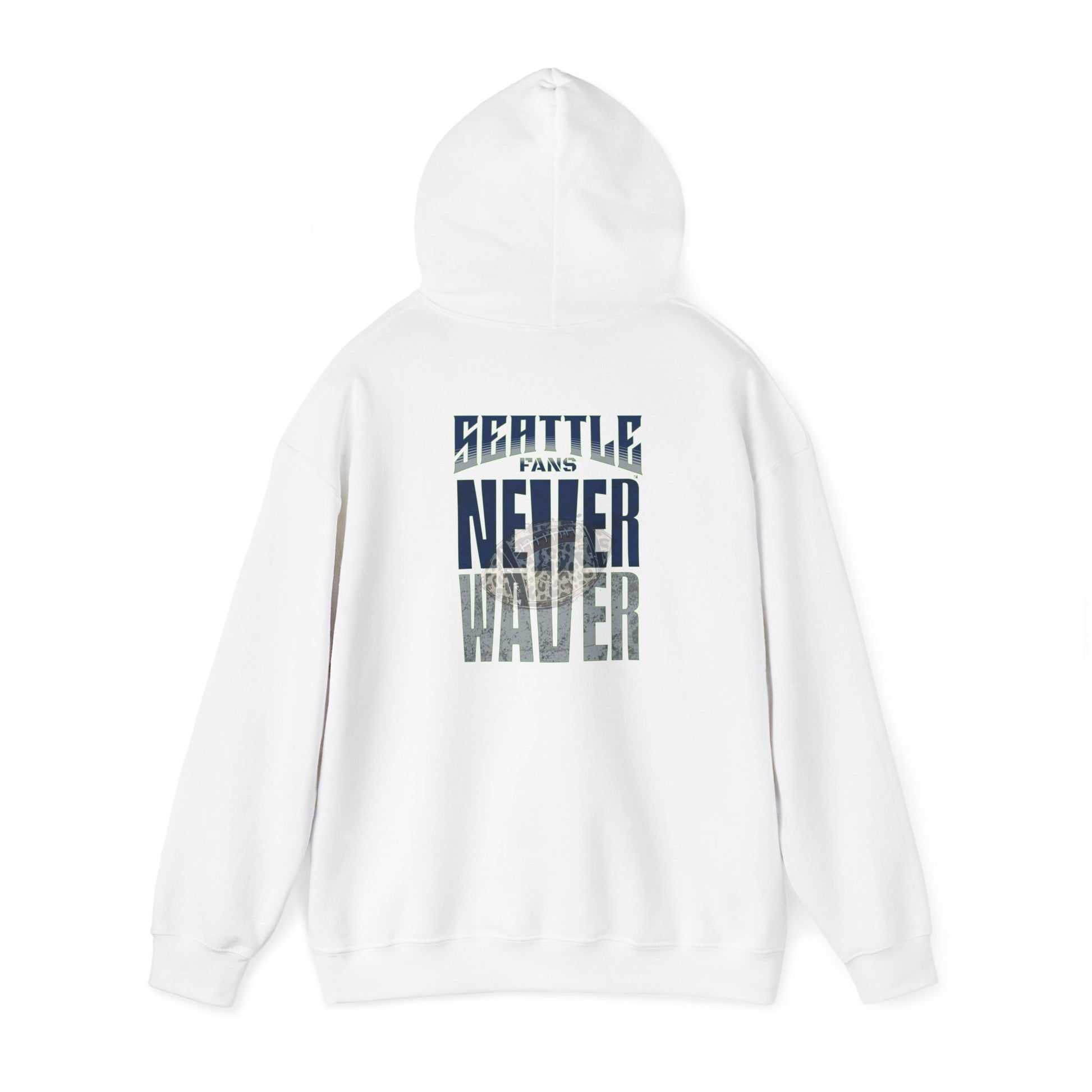 Seattle Fans Never Waver W-Leopard Football Unisex Heavy Blend™ Hooded Sweatshirt - Never Waver