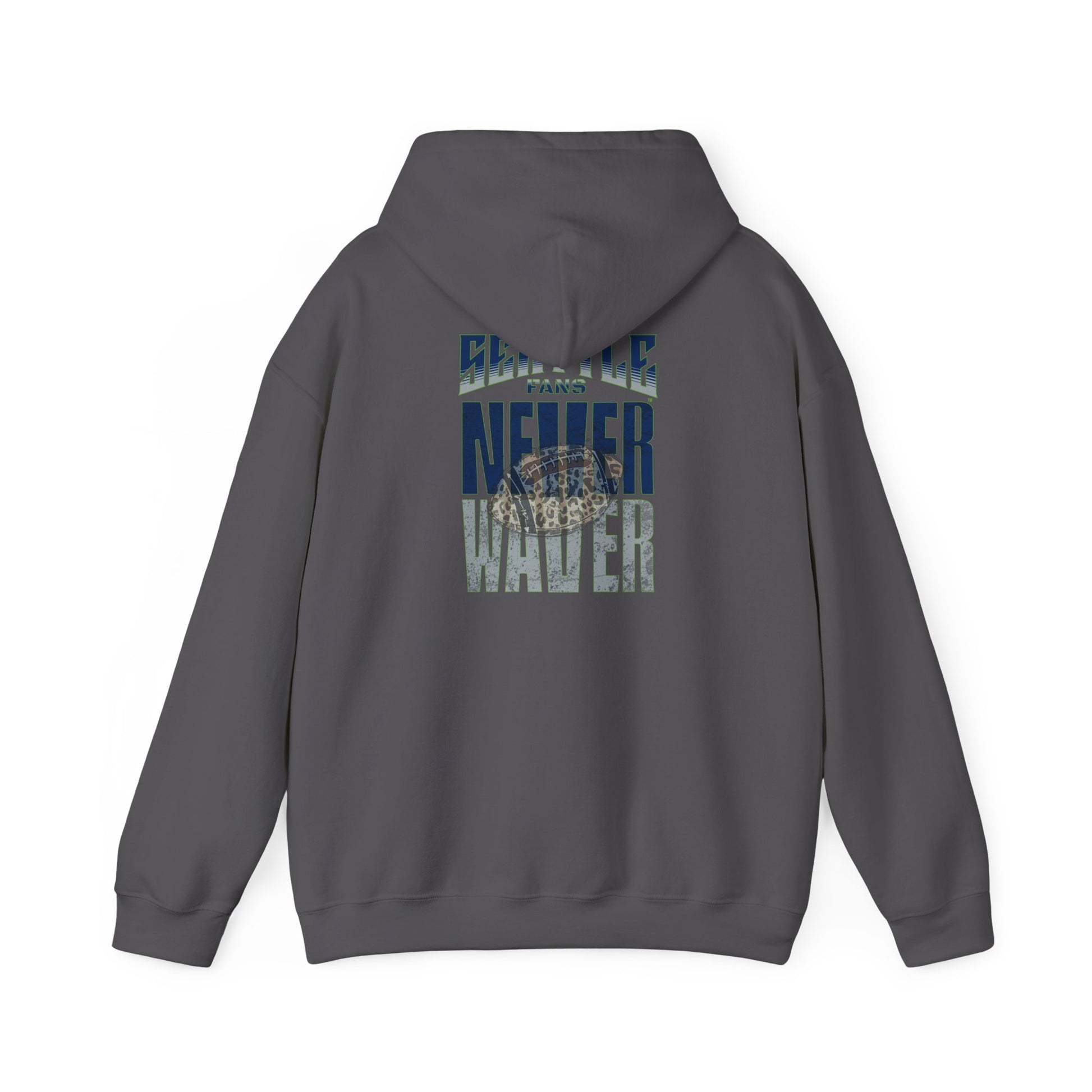 Seattle Fans Never Waver W-Leopard Football Unisex Heavy Blend™ Hooded Sweatshirt - Never Waver