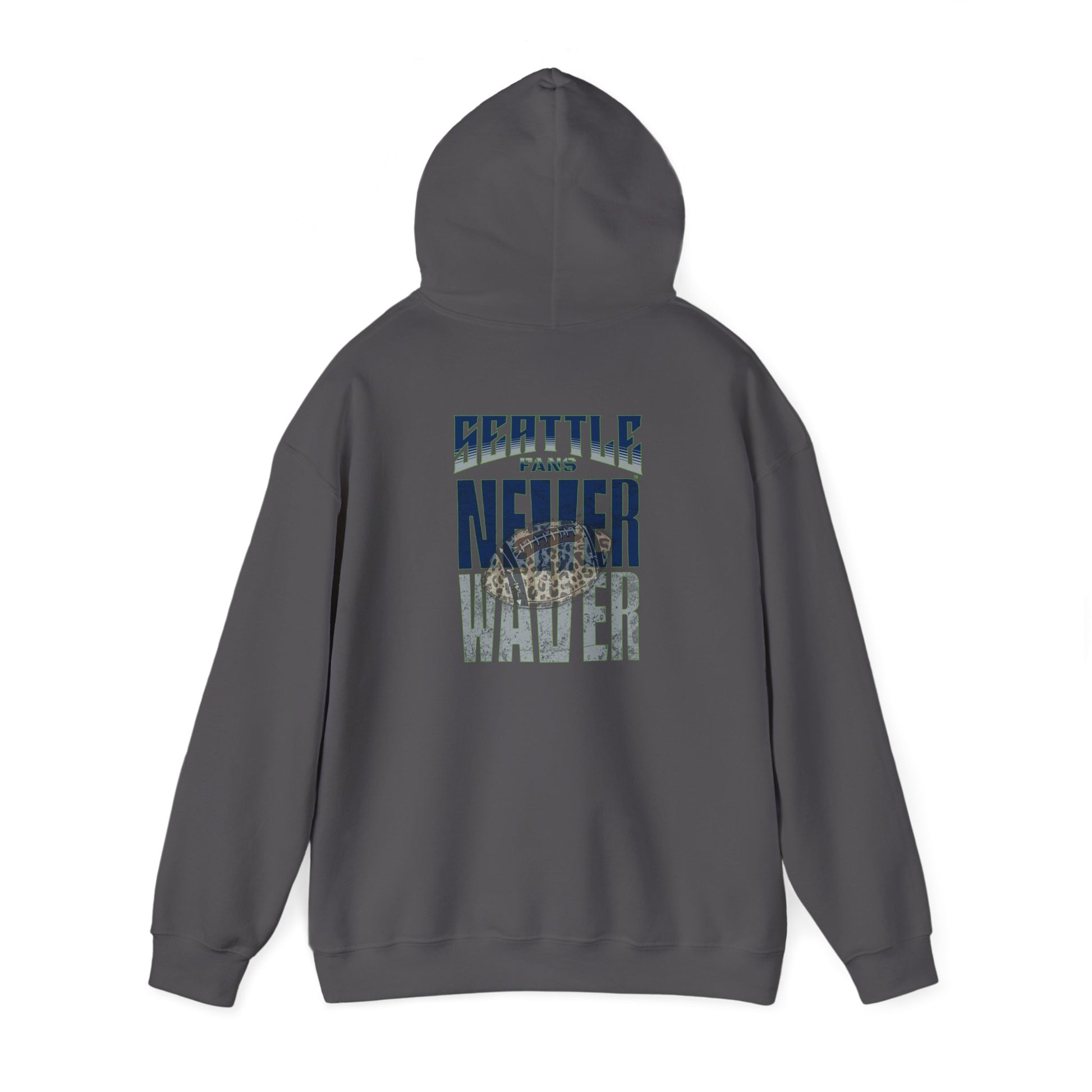 Seattle Fans Never Waver W-Leopard Football Unisex Heavy Blend™ Hooded Sweatshirt - Never Waver