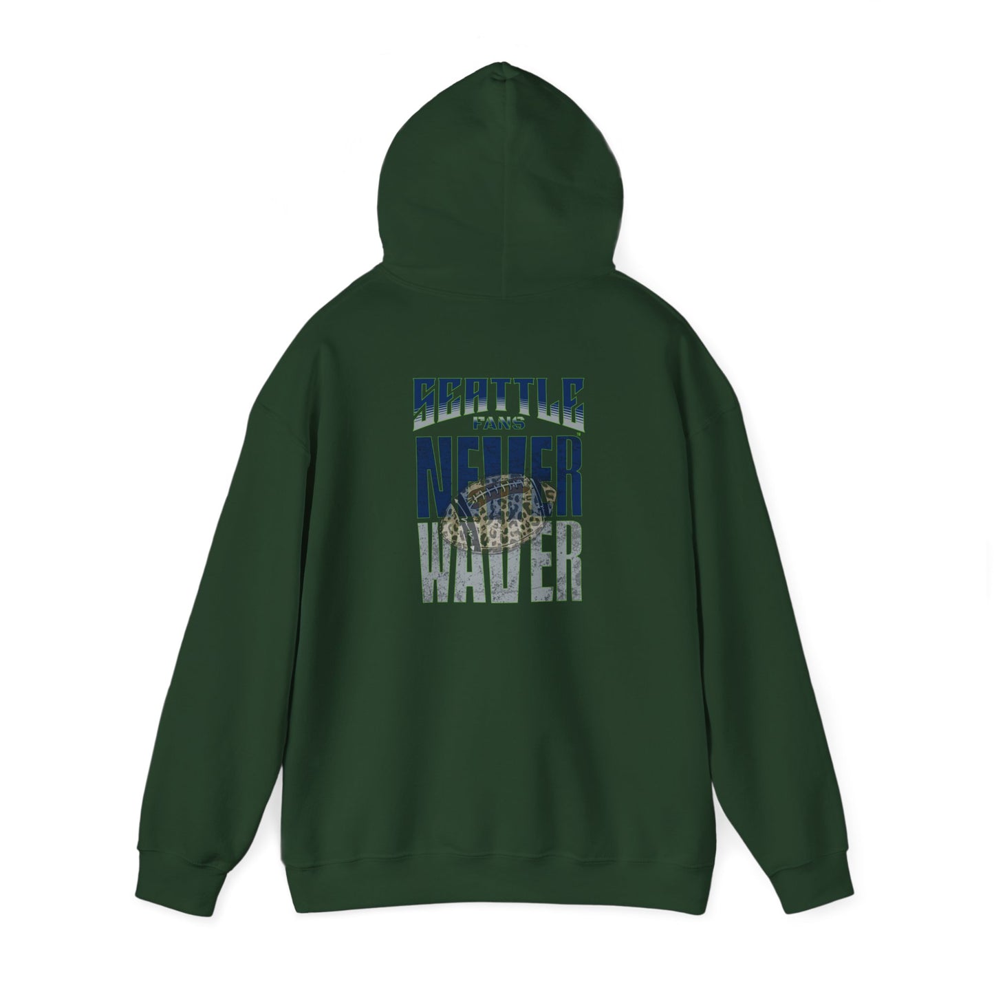 Seattle Fans Never Waver W-Leopard Football Unisex Heavy Blend™ Hooded Sweatshirt - Never Waver