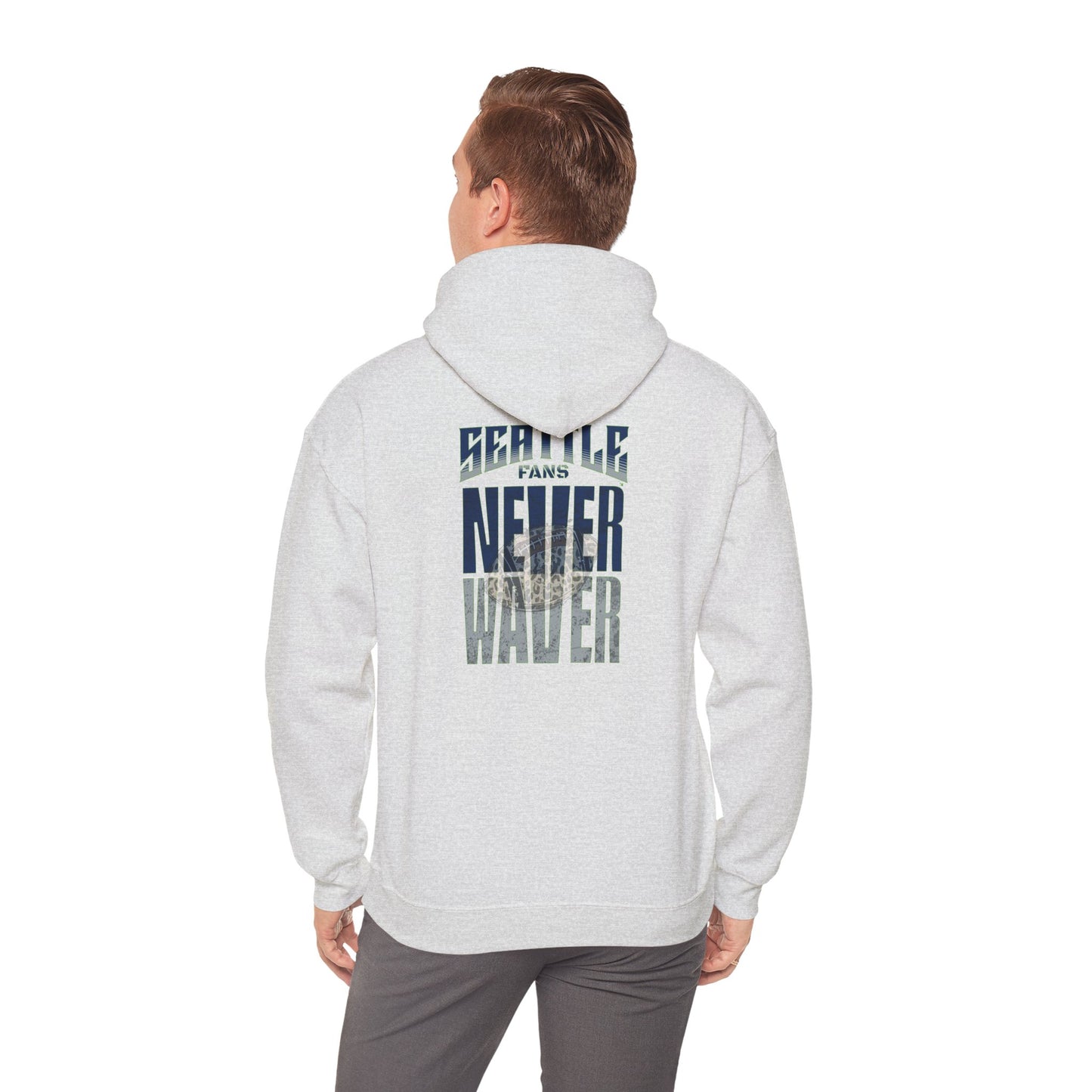 Seattle Fans Never Waver W-Leopard Football Unisex Heavy Blend™ Hooded Sweatshirt - Never Waver
