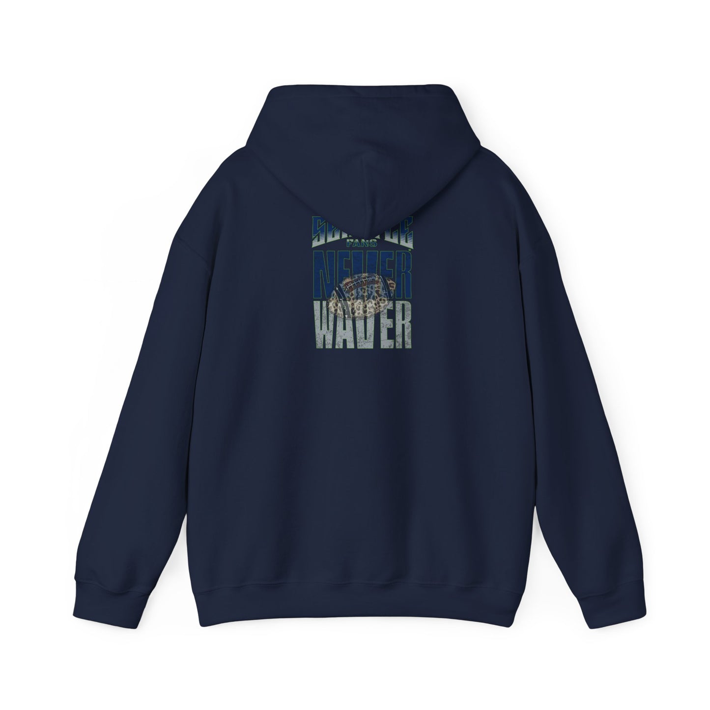 Seattle Fans Never Waver W-Leopard Football Unisex Heavy Blend™ Hooded Sweatshirt - Never Waver