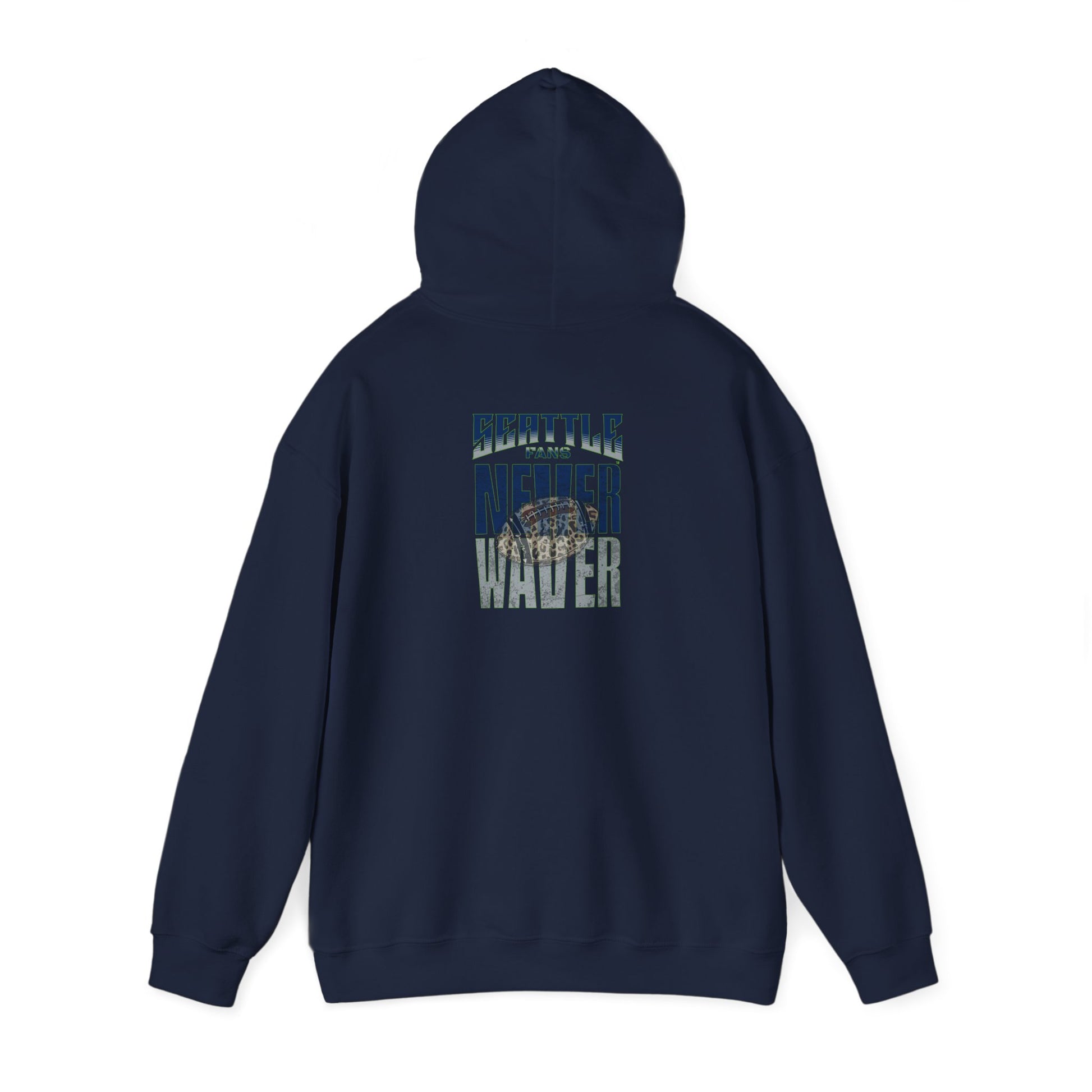 Seattle Fans Never Waver W-Leopard Football Unisex Heavy Blend™ Hooded Sweatshirt - Never Waver