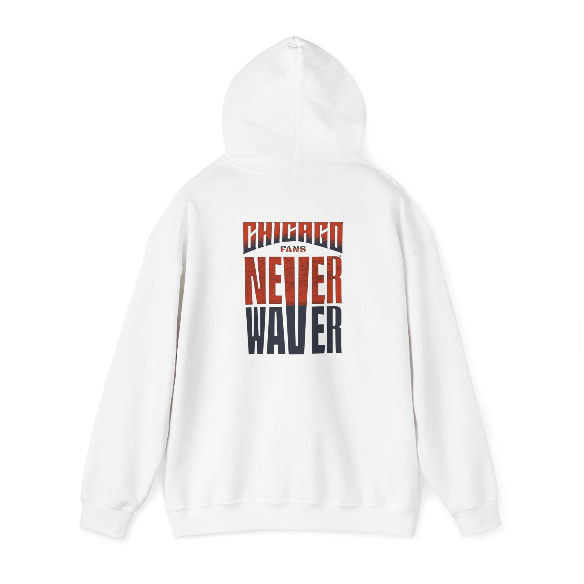 Unisex Heavy Blend™ Hooded Sweatshirt - 'Chicago Fans Never Waver' Motivational Apparel - Never Waver