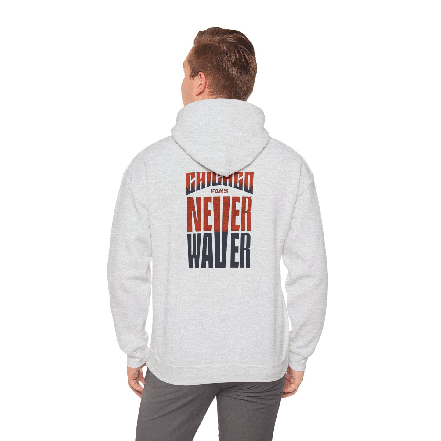 Unisex Heavy Blend™ Hooded Sweatshirt - 'Chicago Fans Never Waver' Motivational Apparel - Never Waver
