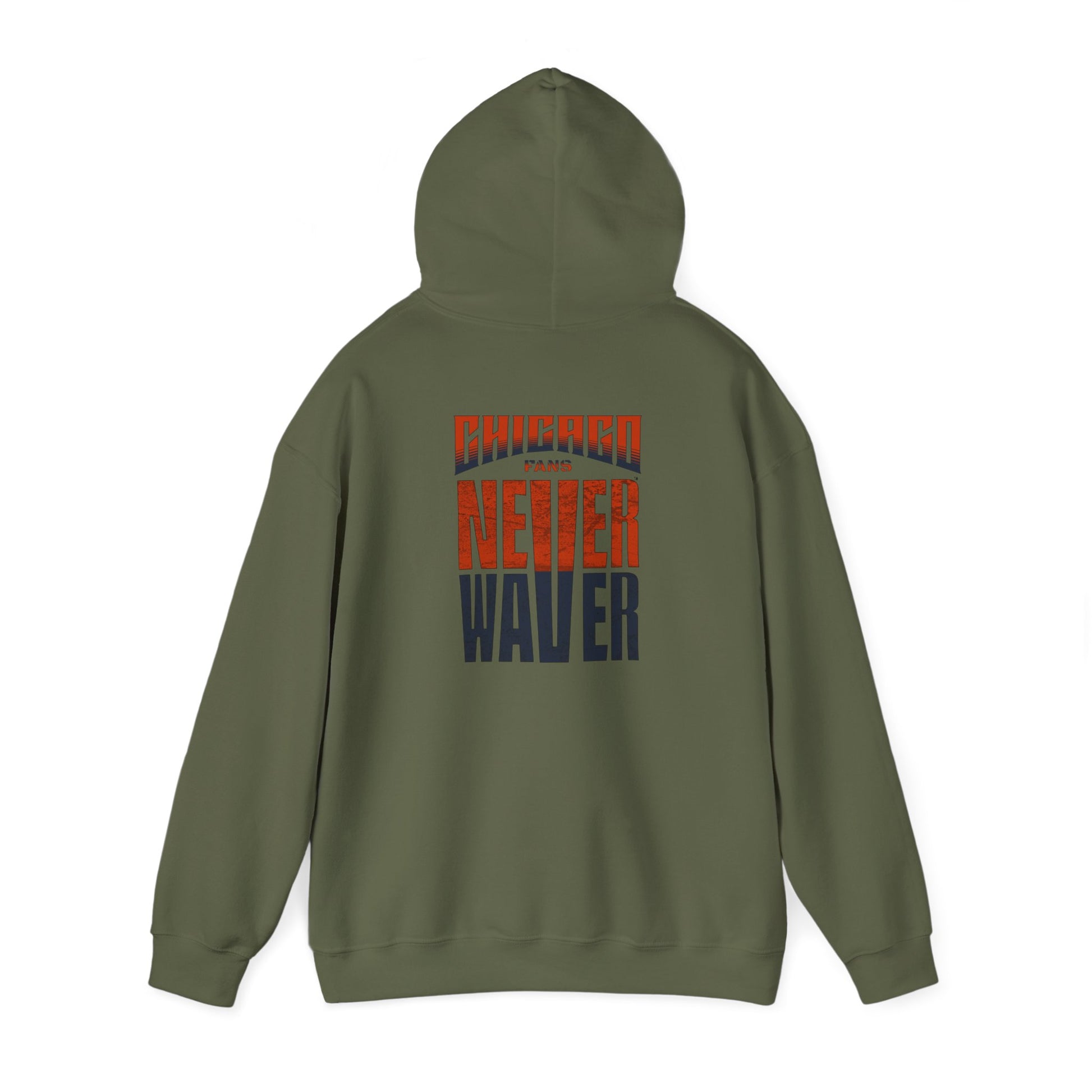 Unisex Heavy Blend™ Hooded Sweatshirt - 'Chicago Fans Never Waver' Motivational Apparel - Never Waver