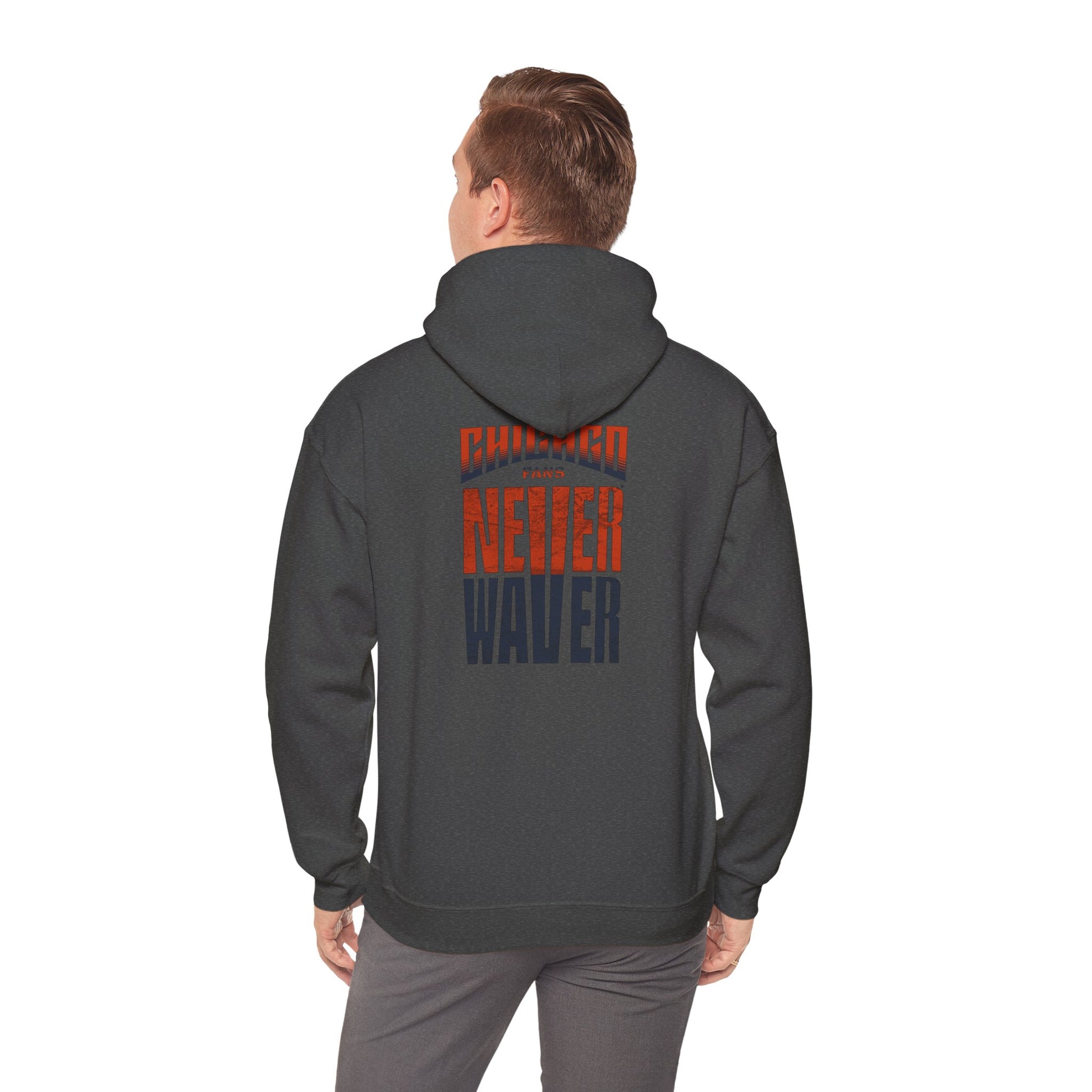 Unisex Heavy Blend™ Hooded Sweatshirt - 'Chicago Fans Never Waver' Motivational Apparel - Never Waver