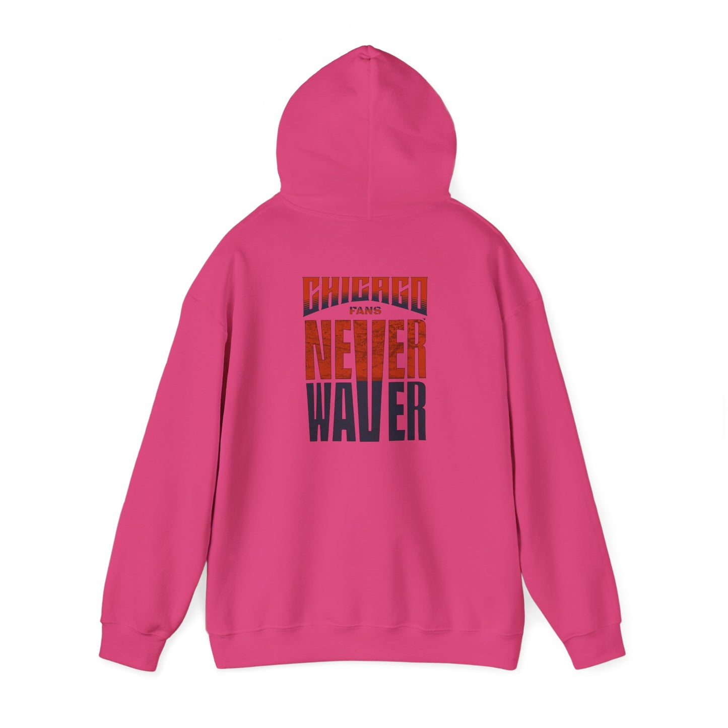 Unisex Heavy Blend™ Hooded Sweatshirt - 'Chicago Fans Never Waver' Motivational Apparel - Never Waver