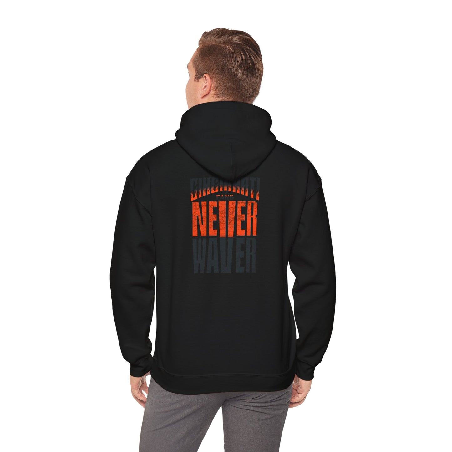 Cincinnati Fans Never Waver Hoodie - Unisex Heavy Blend Sweatshirt - Never Waver