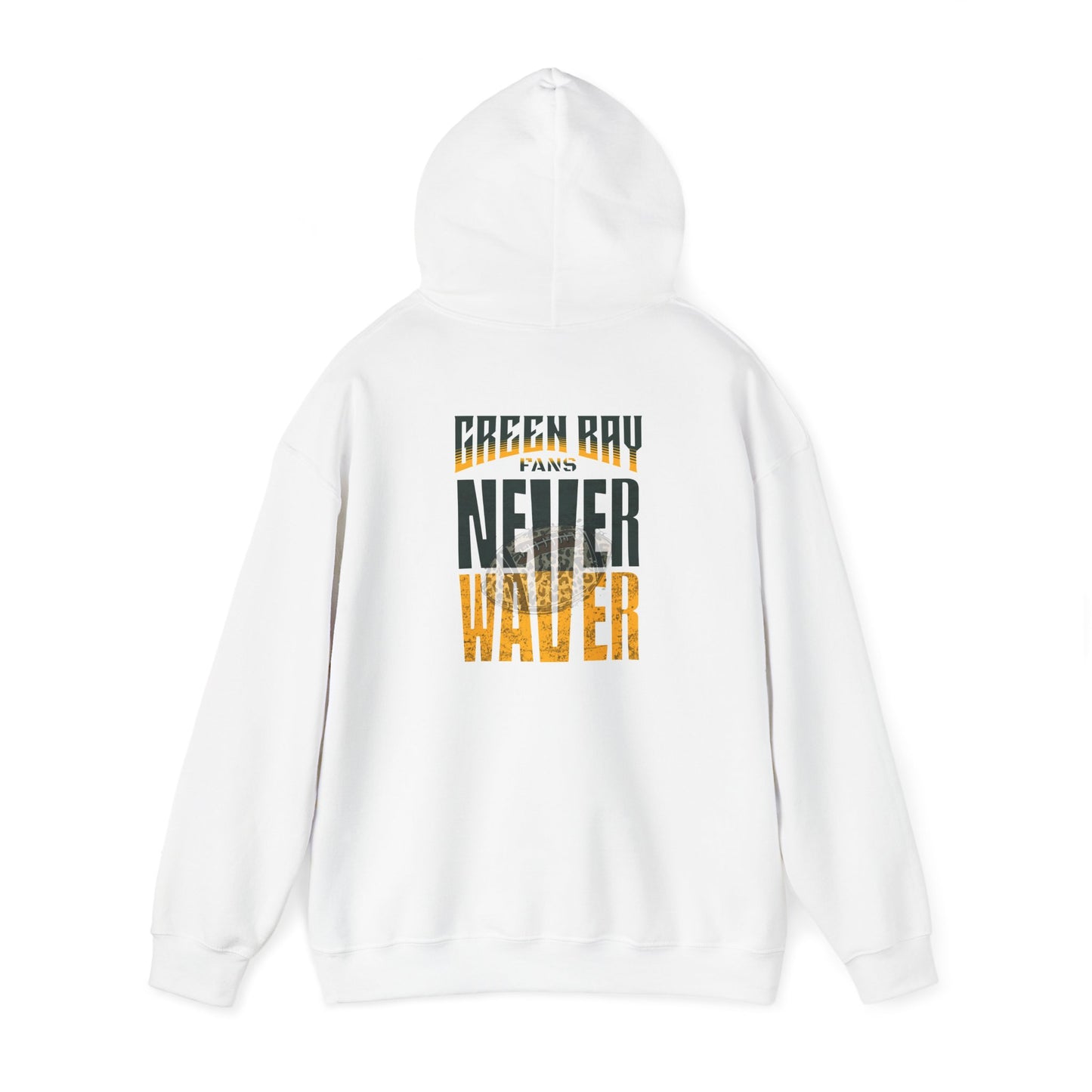 Green Bay Hoodie w Leopard Football - Unisex Heavy Blend Sweatshirt - Never Waver