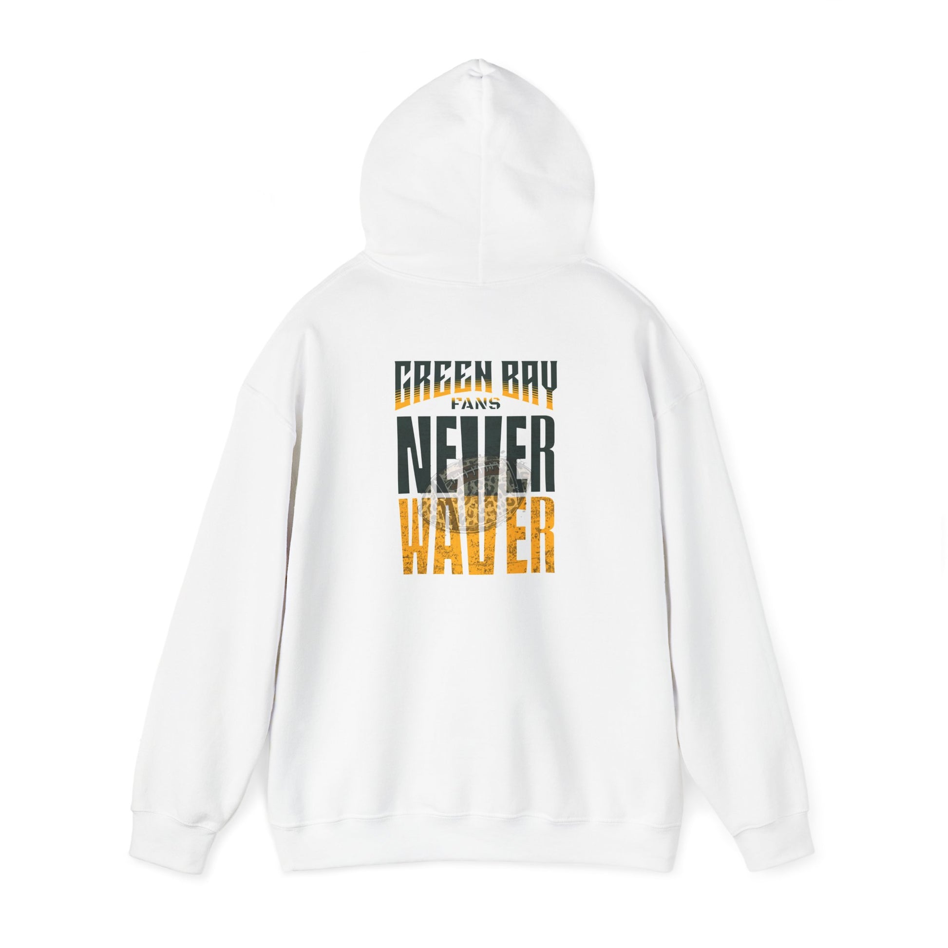 Green Bay Hoodie w Leopard Football - Unisex Heavy Blend Sweatshirt - Never Waver
