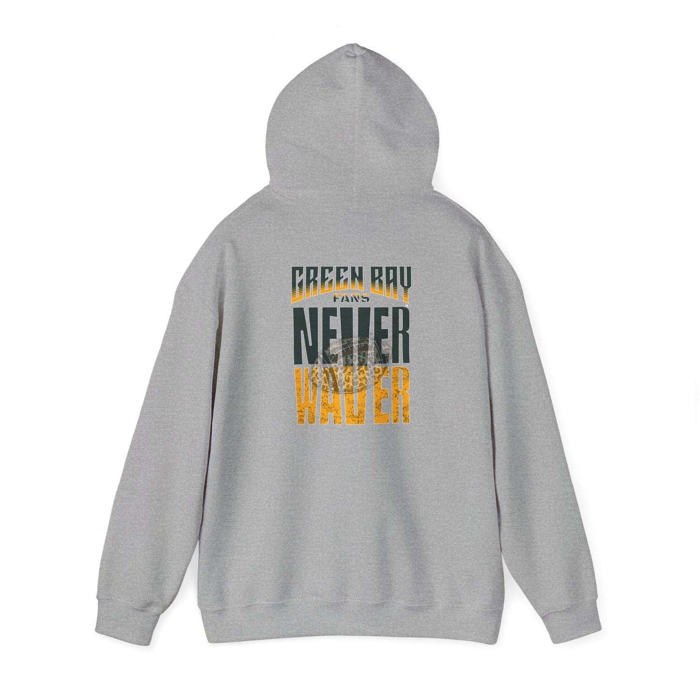 Green Bay Hoodie w Leopard Football - Unisex Heavy Blend Sweatshirt - Never Waver