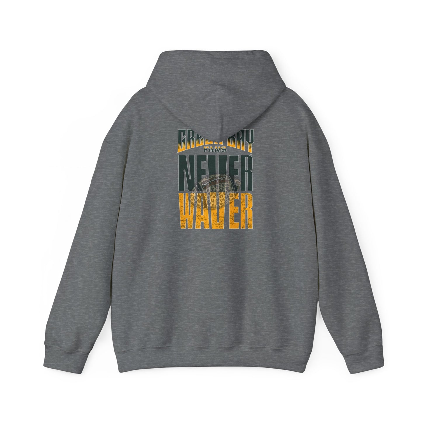 Green Bay Hoodie w Leopard Football - Unisex Heavy Blend Sweatshirt - Never Waver