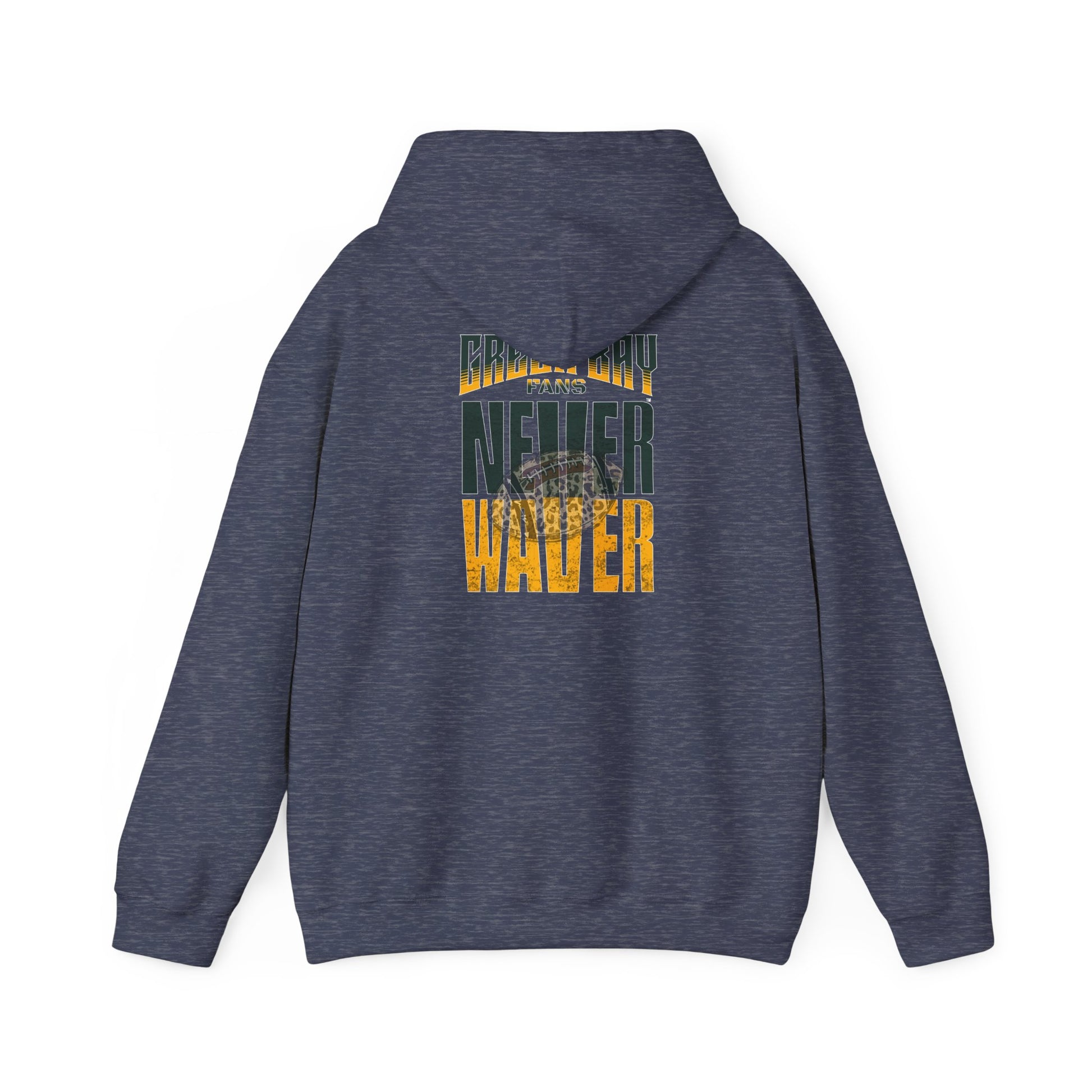 Green Bay Hoodie w Leopard Football - Unisex Heavy Blend Sweatshirt - Never Waver