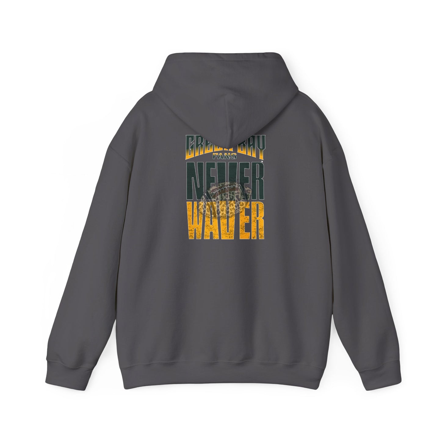Green Bay Hoodie w Leopard Football - Unisex Heavy Blend Sweatshirt - Never Waver