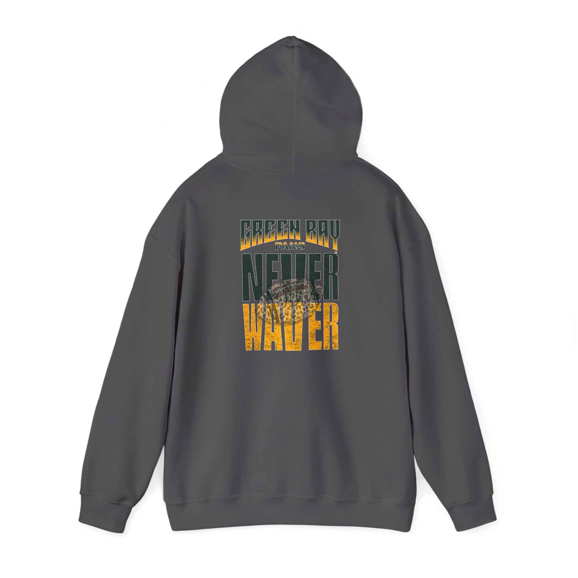 Green Bay Hoodie w Leopard Football - Unisex Heavy Blend Sweatshirt - Never Waver