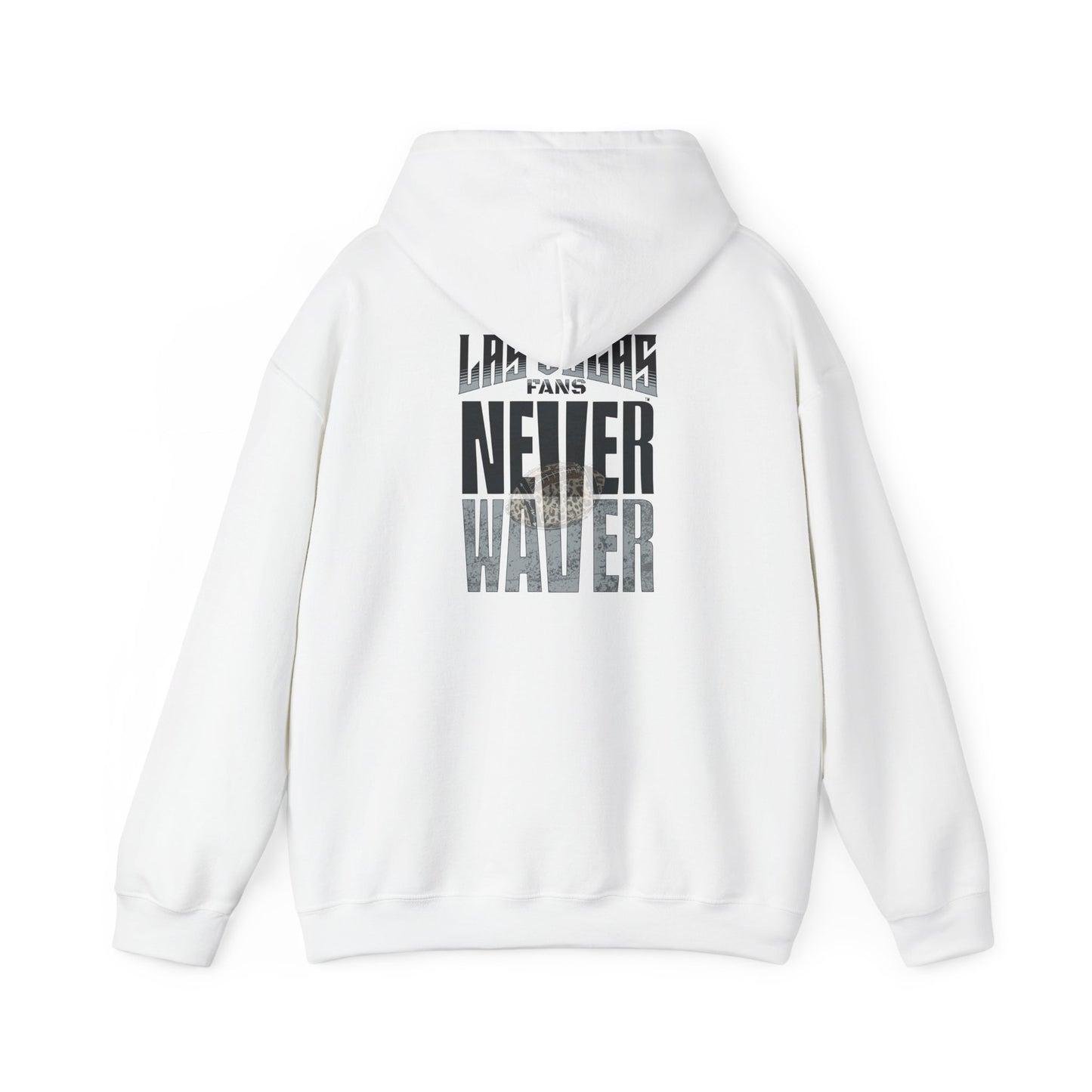 Las Vegas Fans Never Waver w Leopard Football Unisex Heavy Blend™ Hooded Sweatshirt - Cozy Oversized Style for Fans - Never Waver