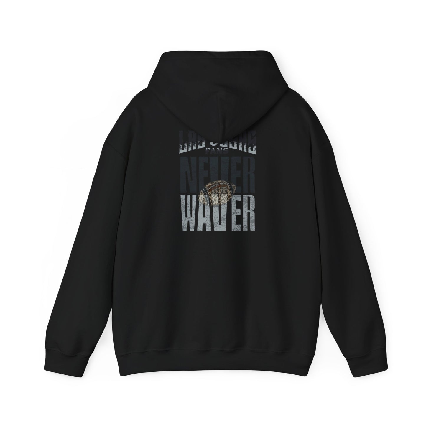 Las Vegas Fans Never Waver w Leopard Football Unisex Heavy Blend™ Hooded Sweatshirt - Cozy Oversized Style for Fans - Never Waver