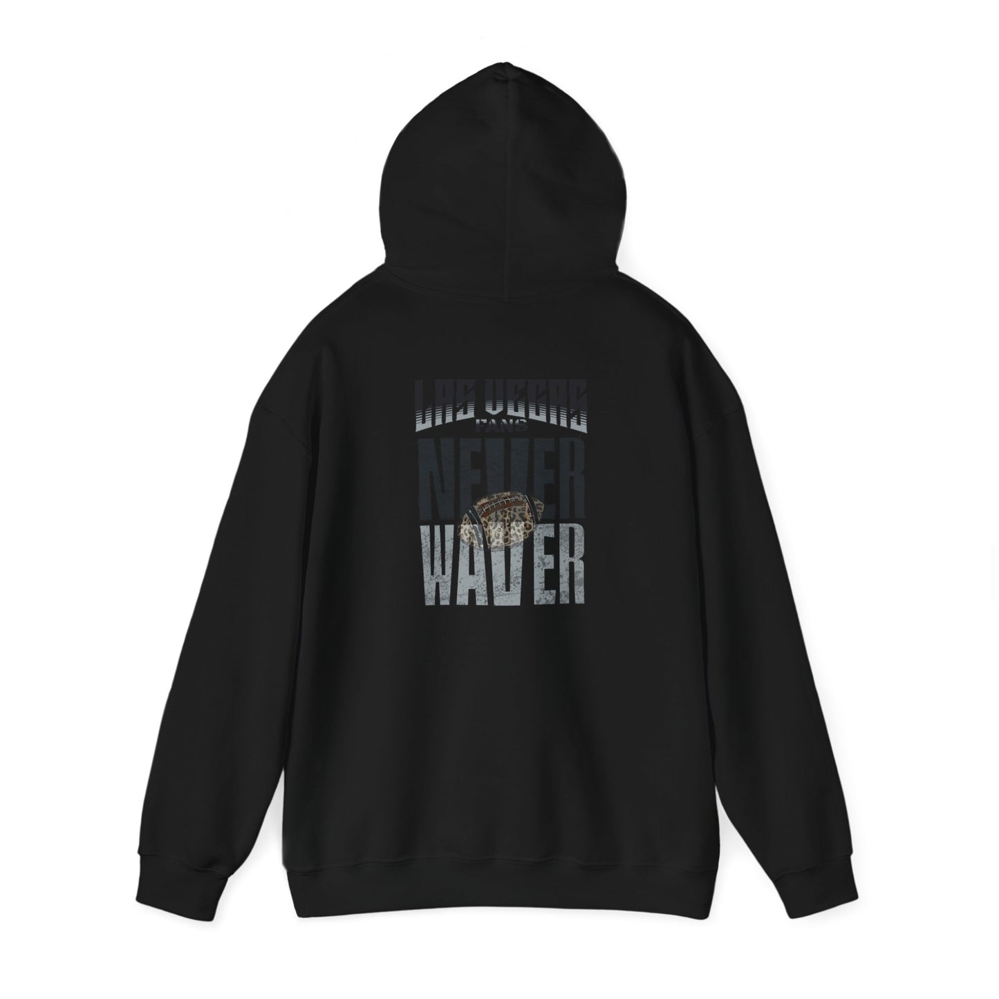 Las Vegas Fans Never Waver w Leopard Football Unisex Heavy Blend™ Hooded Sweatshirt - Cozy Oversized Style for Fans - Never Waver