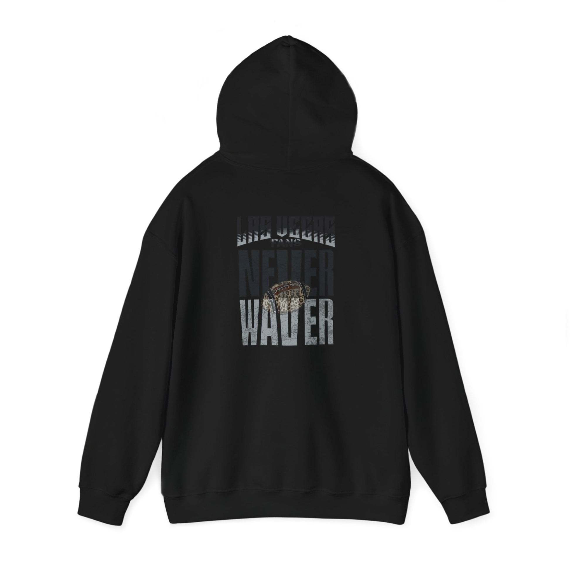 Las Vegas Fans Never Waver w Leopard Football Unisex Heavy Blend™ Hooded Sweatshirt - Cozy Oversized Style for Fans - Never Waver
