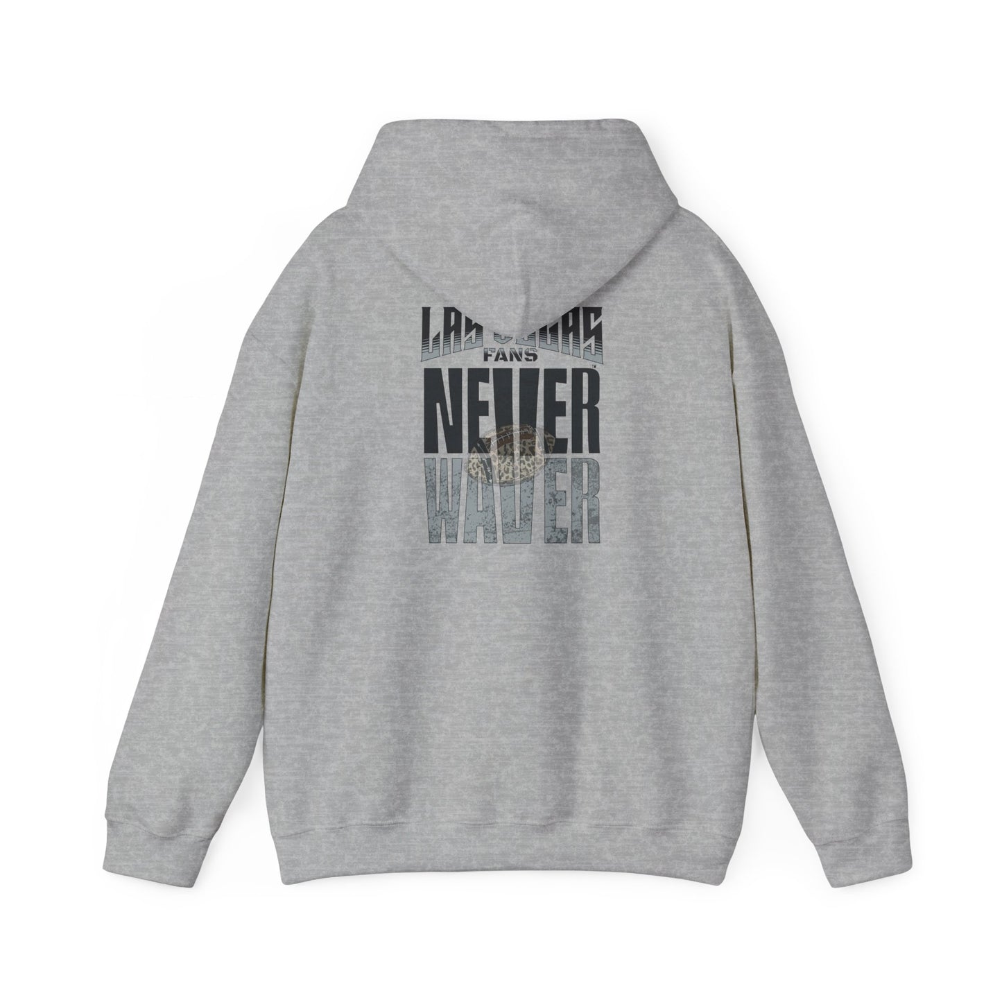 Las Vegas Fans Never Waver w Leopard Football Unisex Heavy Blend™ Hooded Sweatshirt - Cozy Oversized Style for Fans - Never Waver