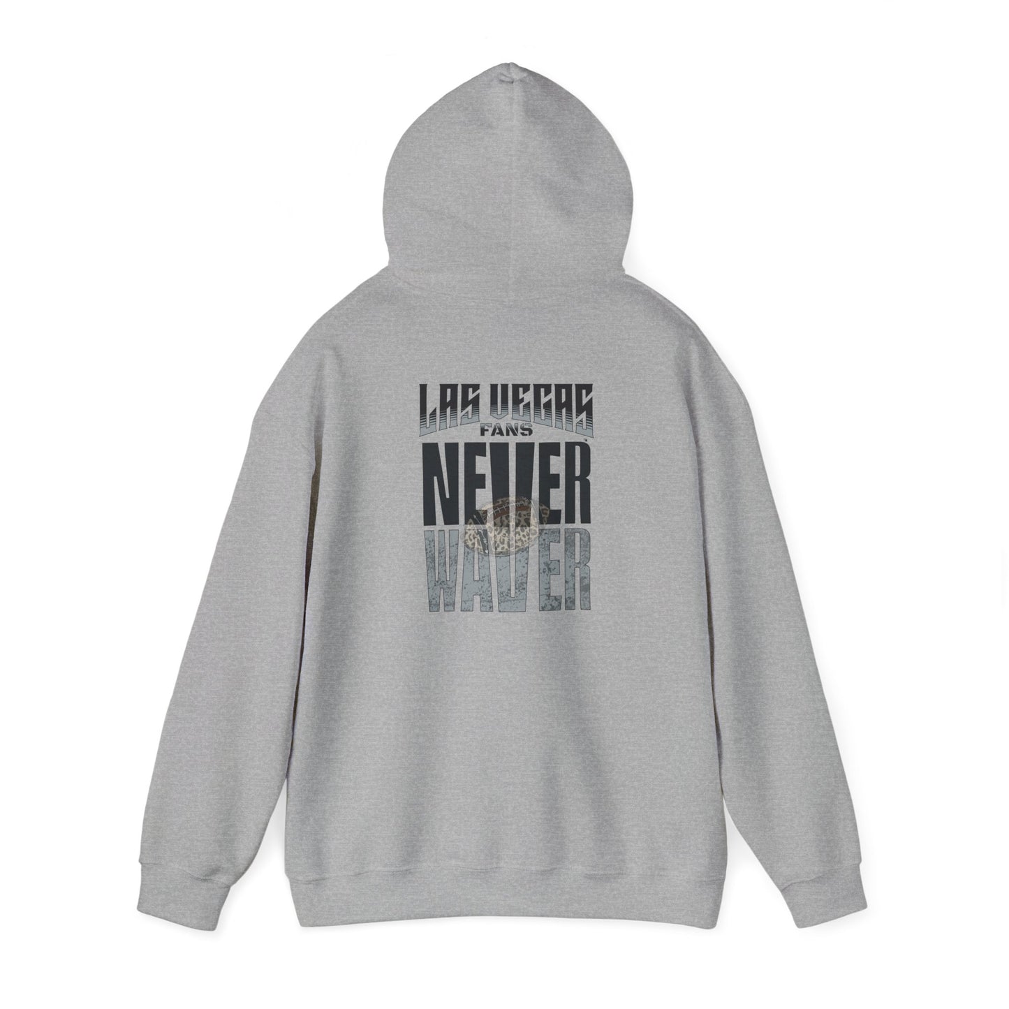 Las Vegas Fans Never Waver w Leopard Football Unisex Heavy Blend™ Hooded Sweatshirt - Cozy Oversized Style for Fans - Never Waver