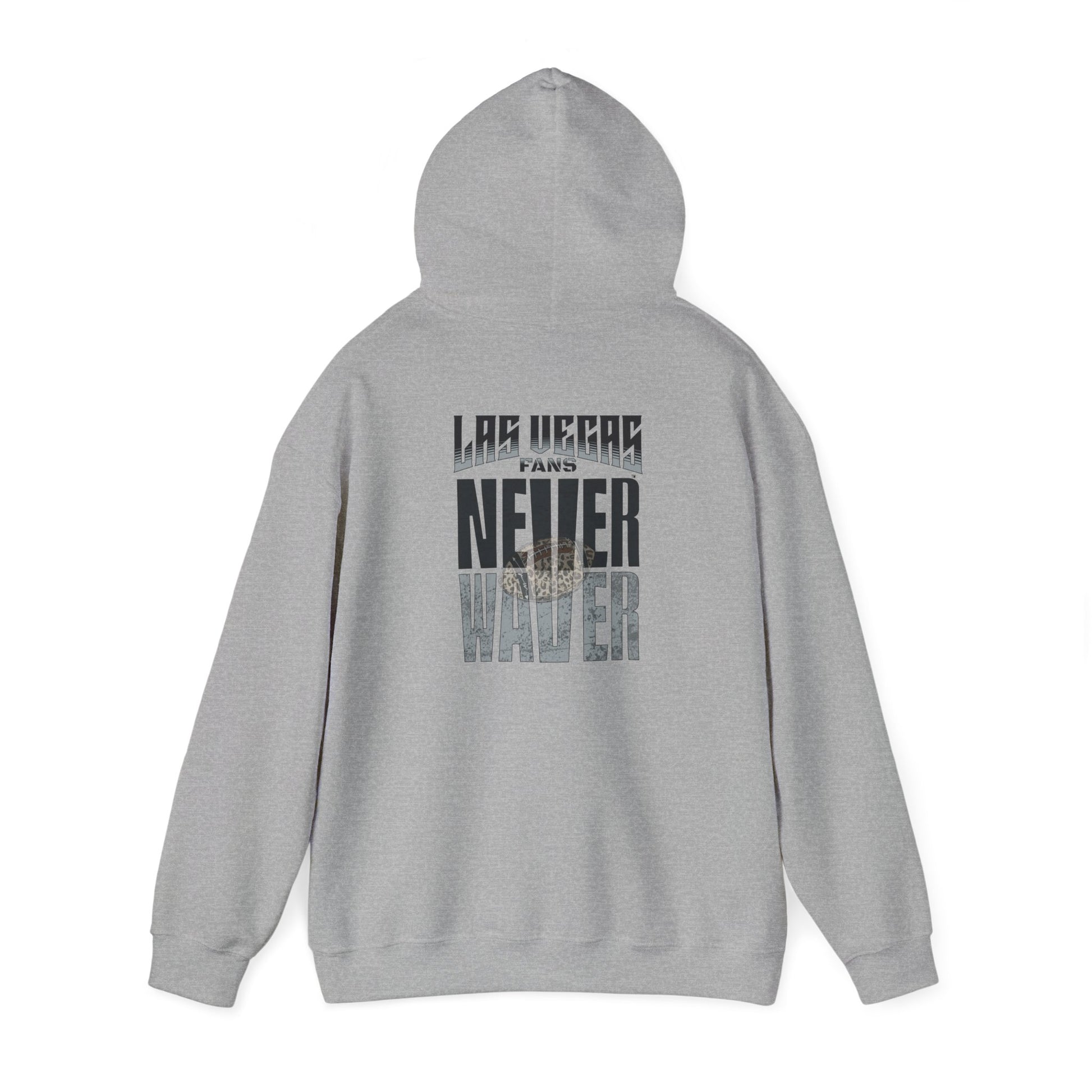 Las Vegas Fans Never Waver w Leopard Football Unisex Heavy Blend™ Hooded Sweatshirt - Cozy Oversized Style for Fans - Never Waver